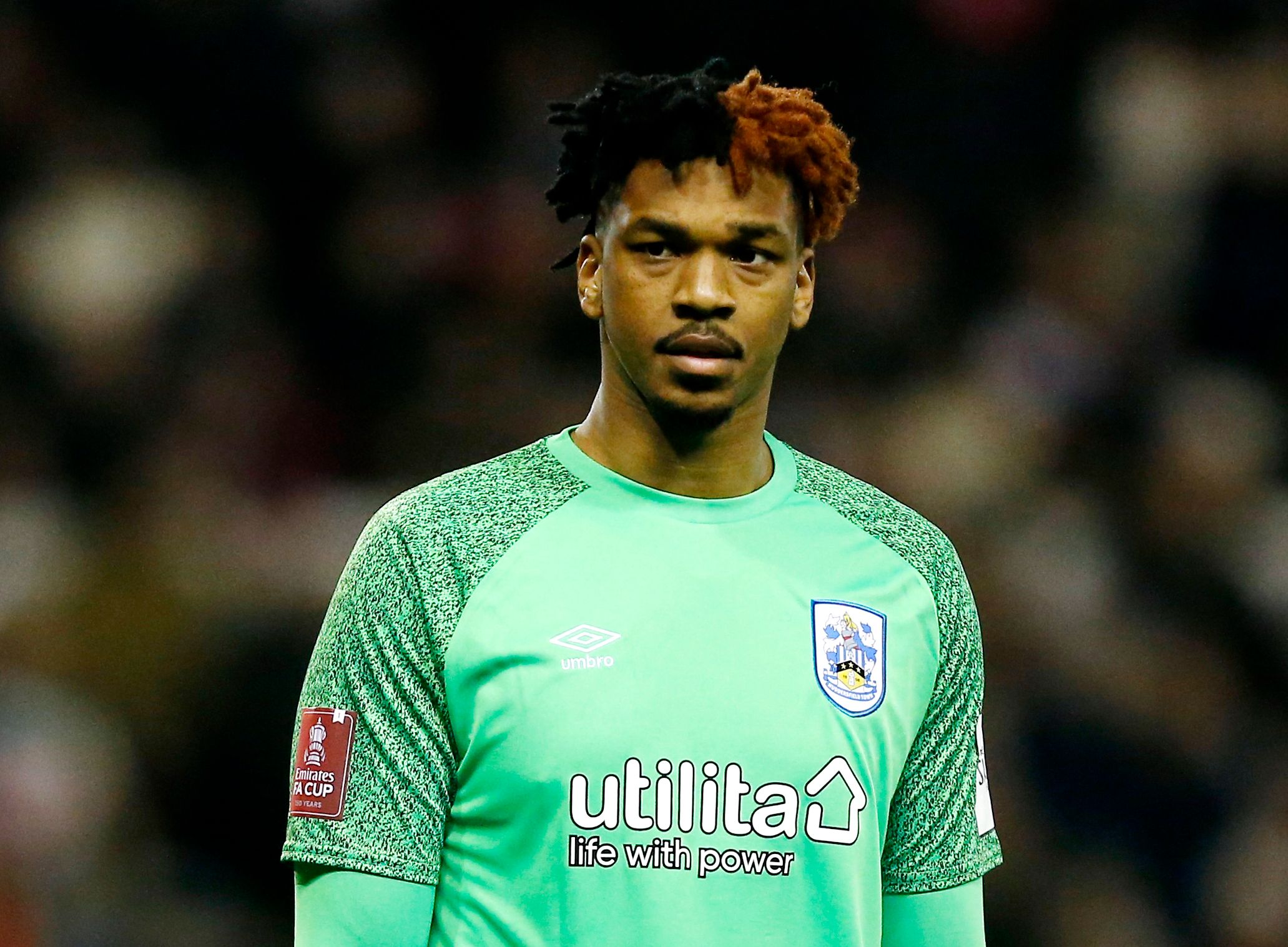 Soccer Football - FA Cup Fifth Round - Nottingham Forest v Huddersfield Town - The City Ground, Nottingham, Britain - March 7, 2022 Huddersfield Town's Jamal Blackman reacts REUTERS/Craig Brough