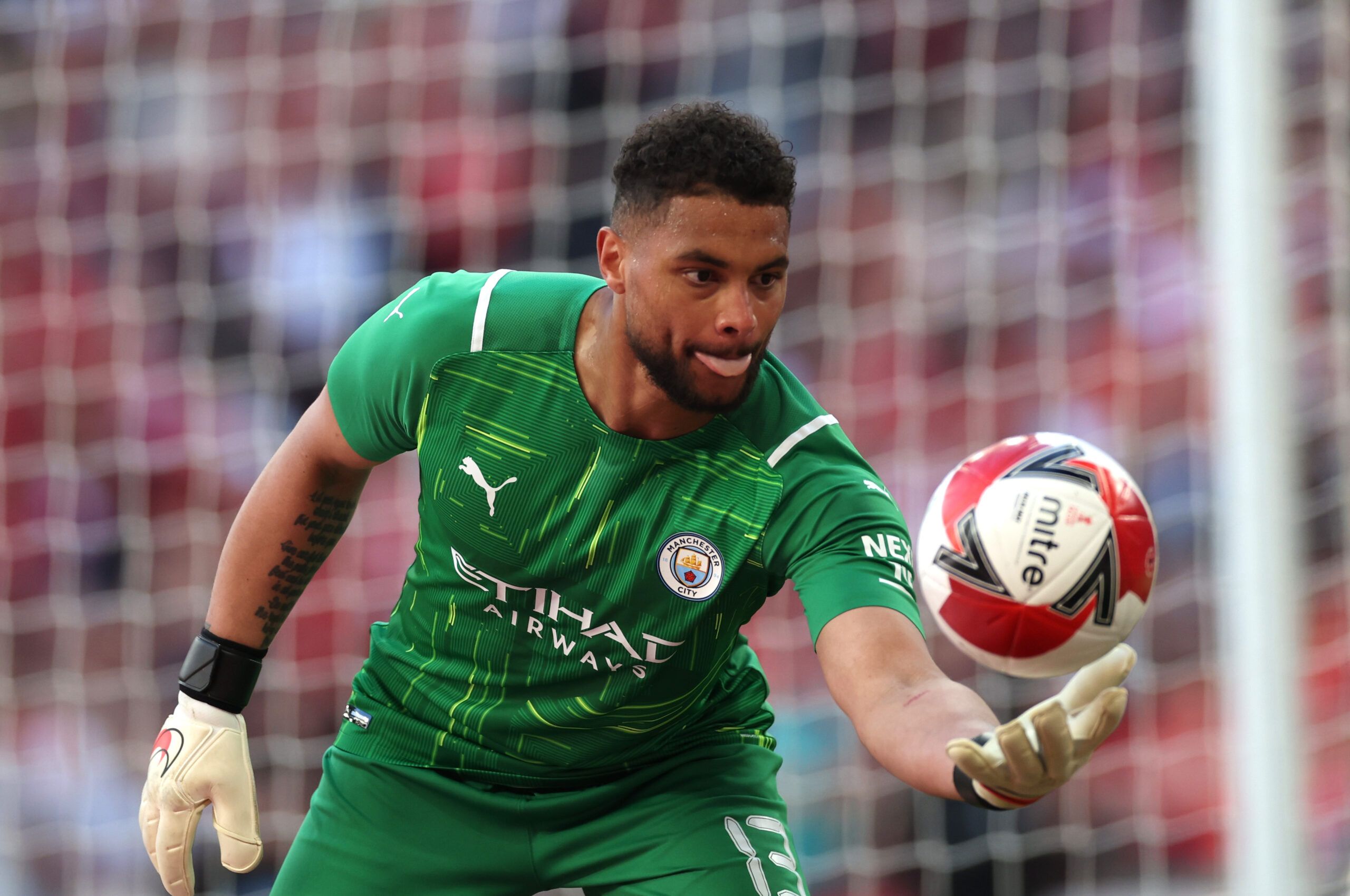 Soccer Football - FA Cup Semi Final - Manchester City v Liverpool - Wembley Stadium, London, Britain - April 16, 2022 Manchester City's Zack Steffen during the match Action Images via Reuters/Carl Recine
