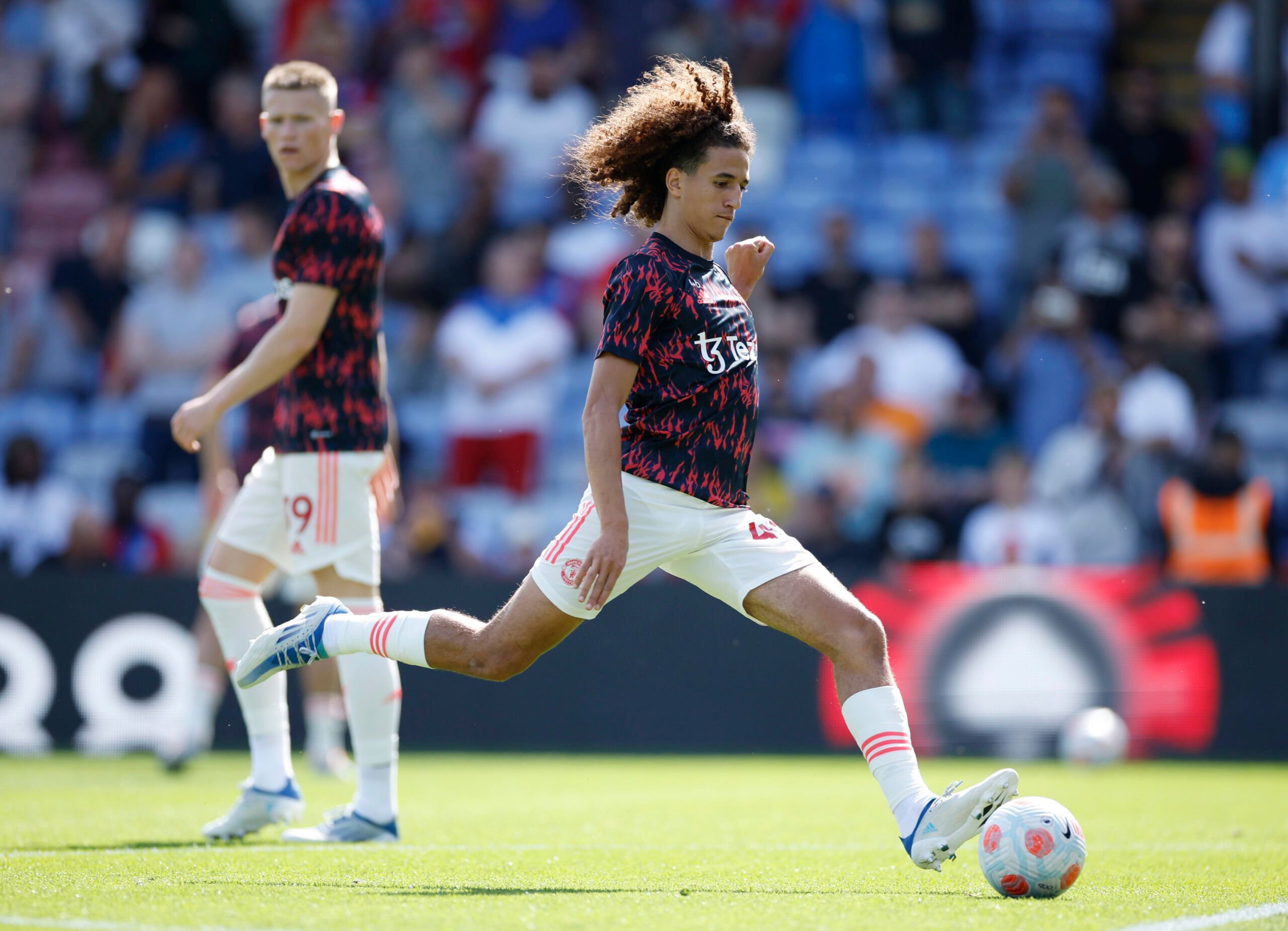 Soccer Football - Premier League - Crystal Palace v Manchester United - Selhurst Park, London, Britain - May 22, 2022 Manchester United's Hannibal Mejbri during the warm up before the match Action Images via Reuters/John Sibley EDITORIAL USE ONLY. No use with unauthorized audio, video, data, fixture lists, club/league logos or 'live' services. Online in-match use limited to 75 images, no video emulation. No use in betting, games or single club /league/player publications.  Please contact your ac