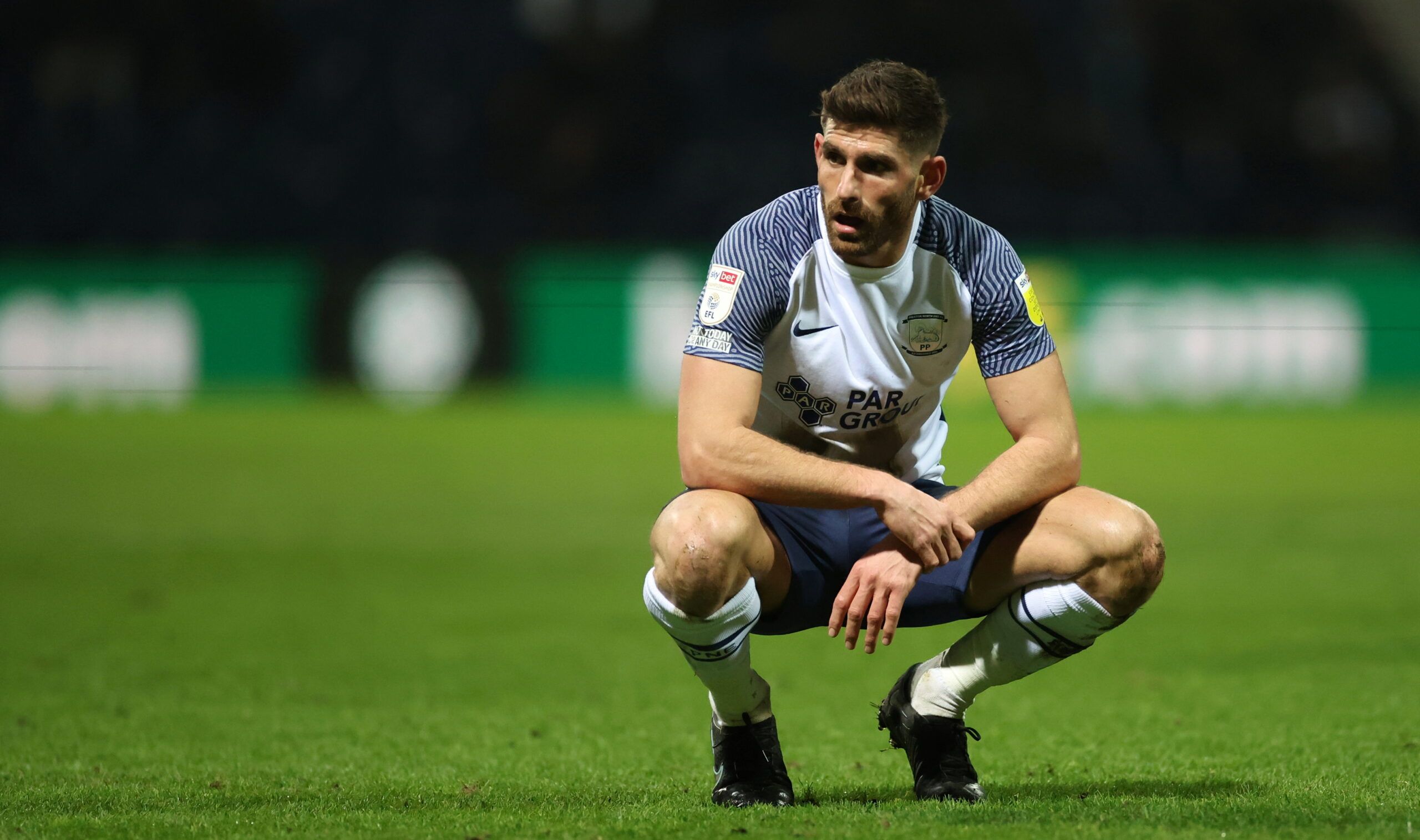 Soccer Football - Championship - Preston North End v Sheffield United - Deepdale, Preston, Britain - January 18, 2022  Preston North End?s Ched Evans  Action Images/Carl Recine  EDITORIAL USE ONLY. No use with unauthorized audio, video, data, fixture lists, club/league logos or 