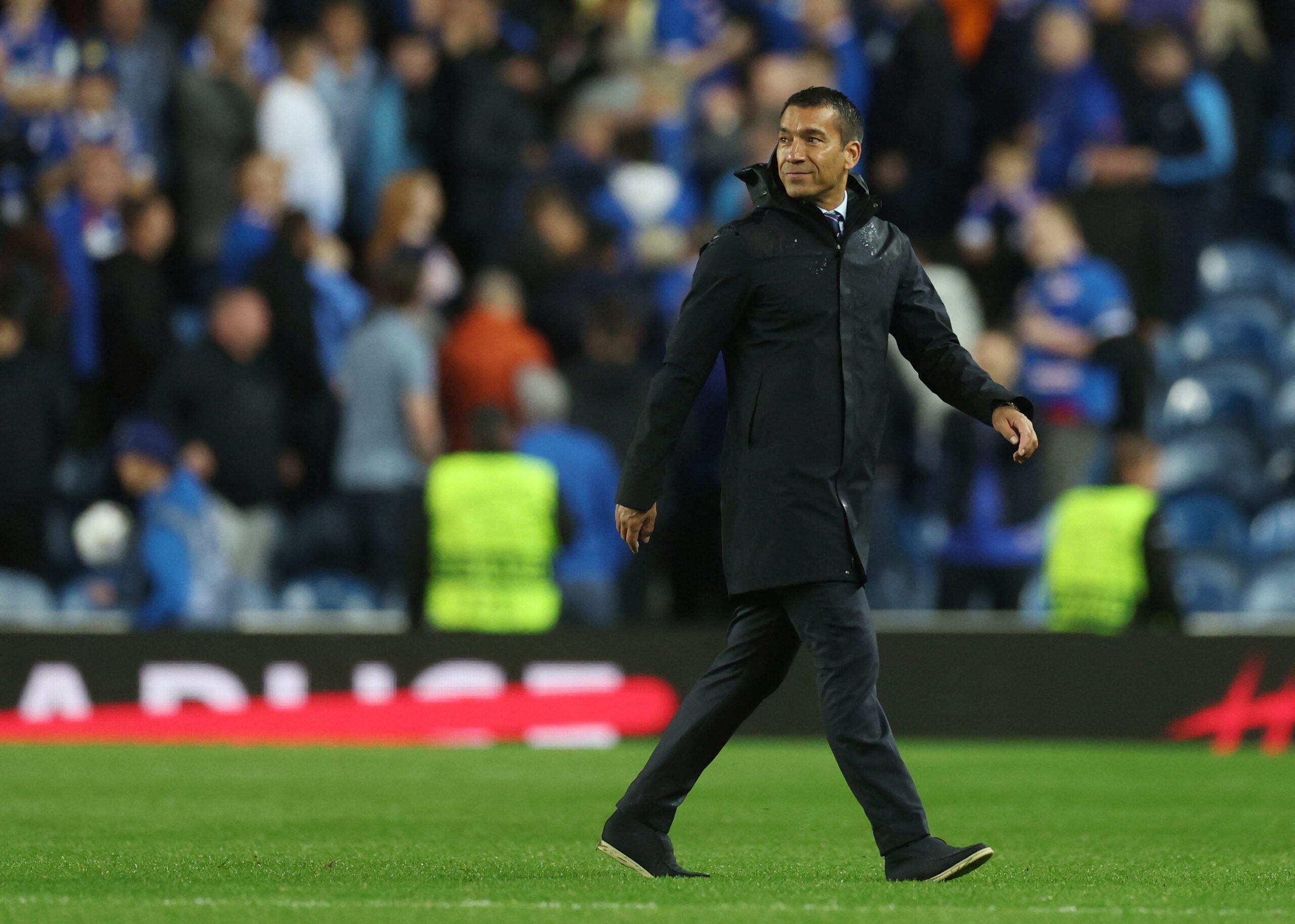 Soccer Football - Champions League Qualifying - Play-off First Leg - Rangers v PSV Eindhoven - Ibrox Stadium, Glasgow, Scotland, Britain - August 16, 2022 Rangers manager Giovanni van Bronckhorst after the match Action Images via Reuters/Lee Smith
