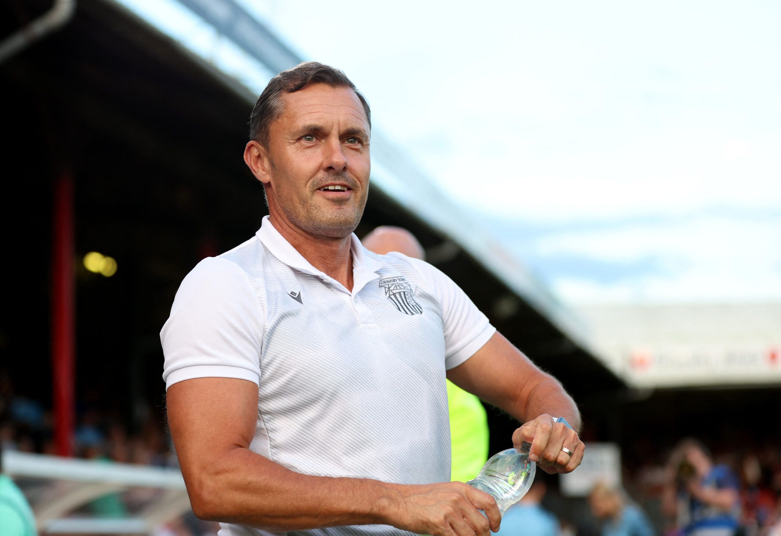 Soccer Football - Carabao Cup Second Round - Grimsby Town v Nottingham Forest - Blundell Park, Cleethorpes, Britain - August 23, 2022  Grimsby Town manager Paul Hurst before the match Action Images via Reuters/Lee Smith EDITORIAL USE ONLY. No use with unauthorized audio, video, data, fixture lists, club/league logos or 'live' services. Online in-match use limited to 75 images, no video emulation. No use in betting, games or single club /league/player publications.  Please contact your account re