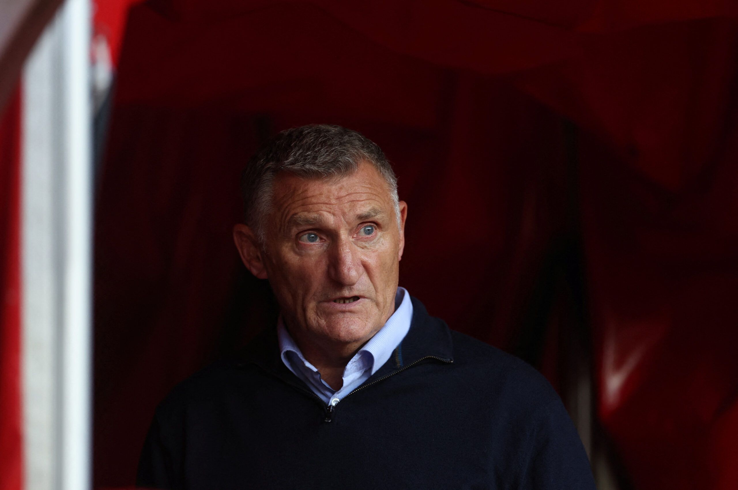 Soccer Football - Championship - Sunderland v Rotherham United - Stadium of Light, Sunderland, Britain - August 31, 2022  Sunderland manager Tony Mowbray before the match  Action Images/Lee Smith  EDITORIAL USE ONLY. No use with unauthorized audio, video, data, fixture lists, club/league logos or 