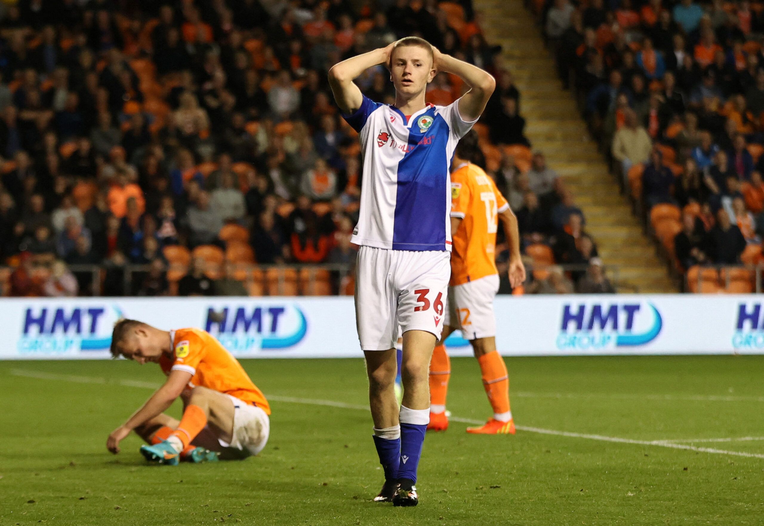 Soccer Football - Championship - Blackpool v Blackburn Rovers - Bloomfield Road, Blackpool, Britain - August 31, 2022 Blackburn Rovers' Adam Wharton reacts  Action Images/Molly Darlington  EDITORIAL USE ONLY. No use with unauthorized audio, video, data, fixture lists, club/league logos or 