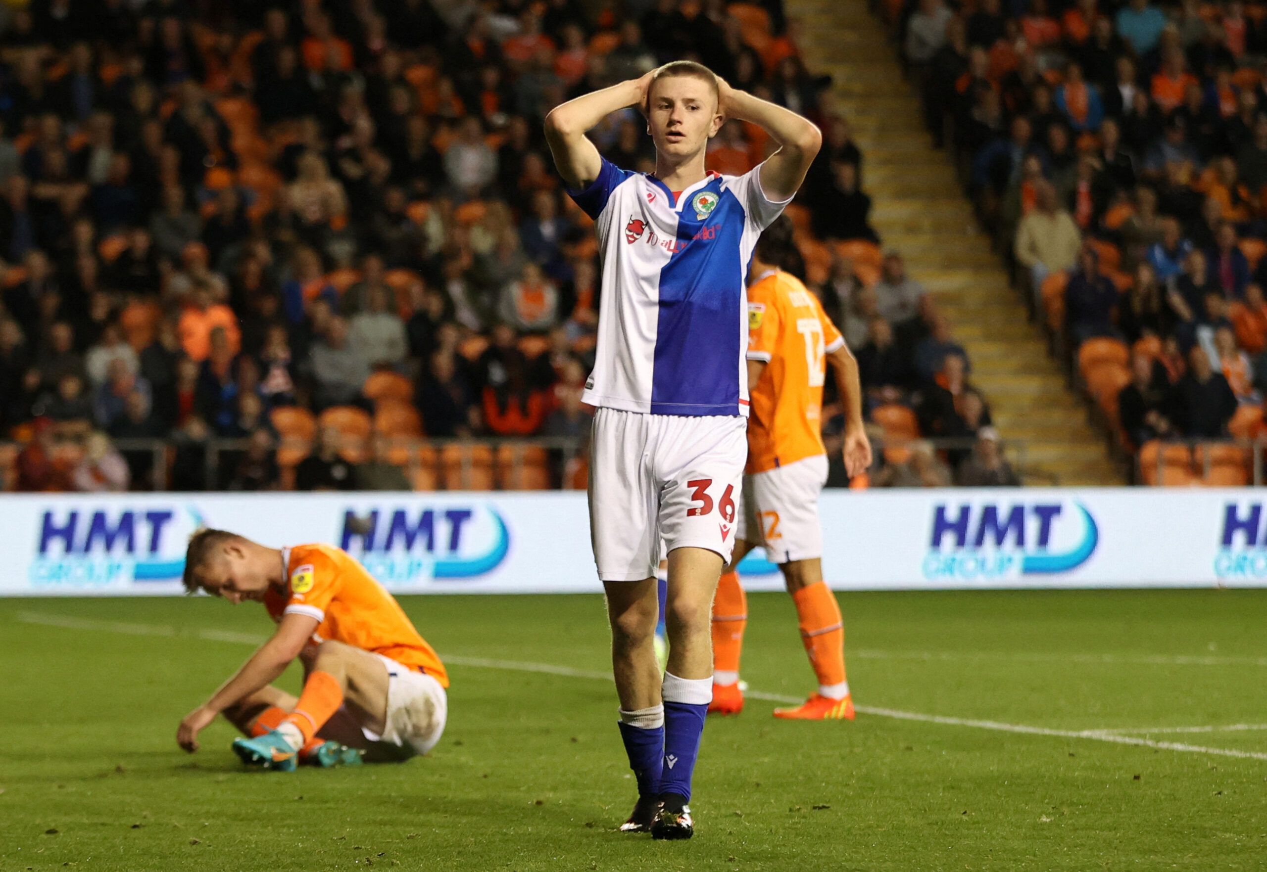 Soccer Football - Championship - Blackpool v Blackburn Rovers - Bloomfield Road, Blackpool, Britain - August 31, 2022 Blackburn Rovers' Adam Wharton reacts Action Images/Molly Darlington EDITORIAL USE ONLY. No use with unauthorized audio, video, data, fixture lists, club/league logos or 