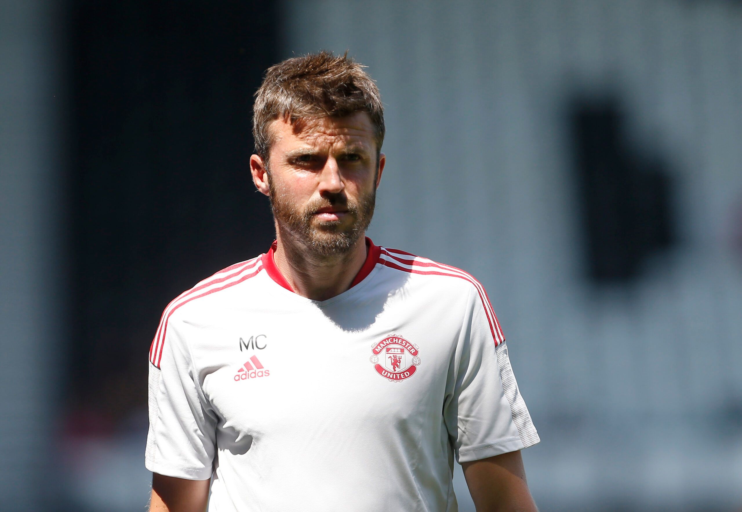 Soccer Football - Pre Season Friendly - Derby County v Manchester United - Pride Park, Derby, Britain - July 18, 2021 Manchester United first team coach Michael Carrick during the warm up before the match Action Images via Reuters/Craig Brough