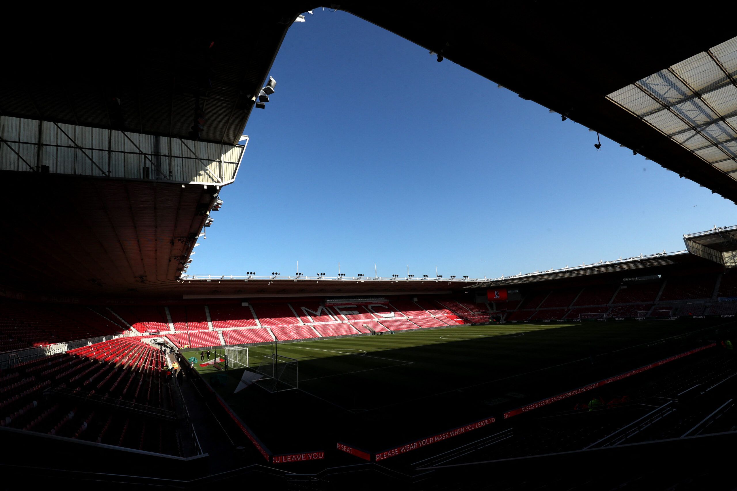 Soccer Football - FA Cup Quarter Final - Middlesbrough v Chelsea - Riverside Stadium, Middlesbrough, Britain - March 19, 2022 General view inside the stadium before the match REUTERS/Scott Heppell