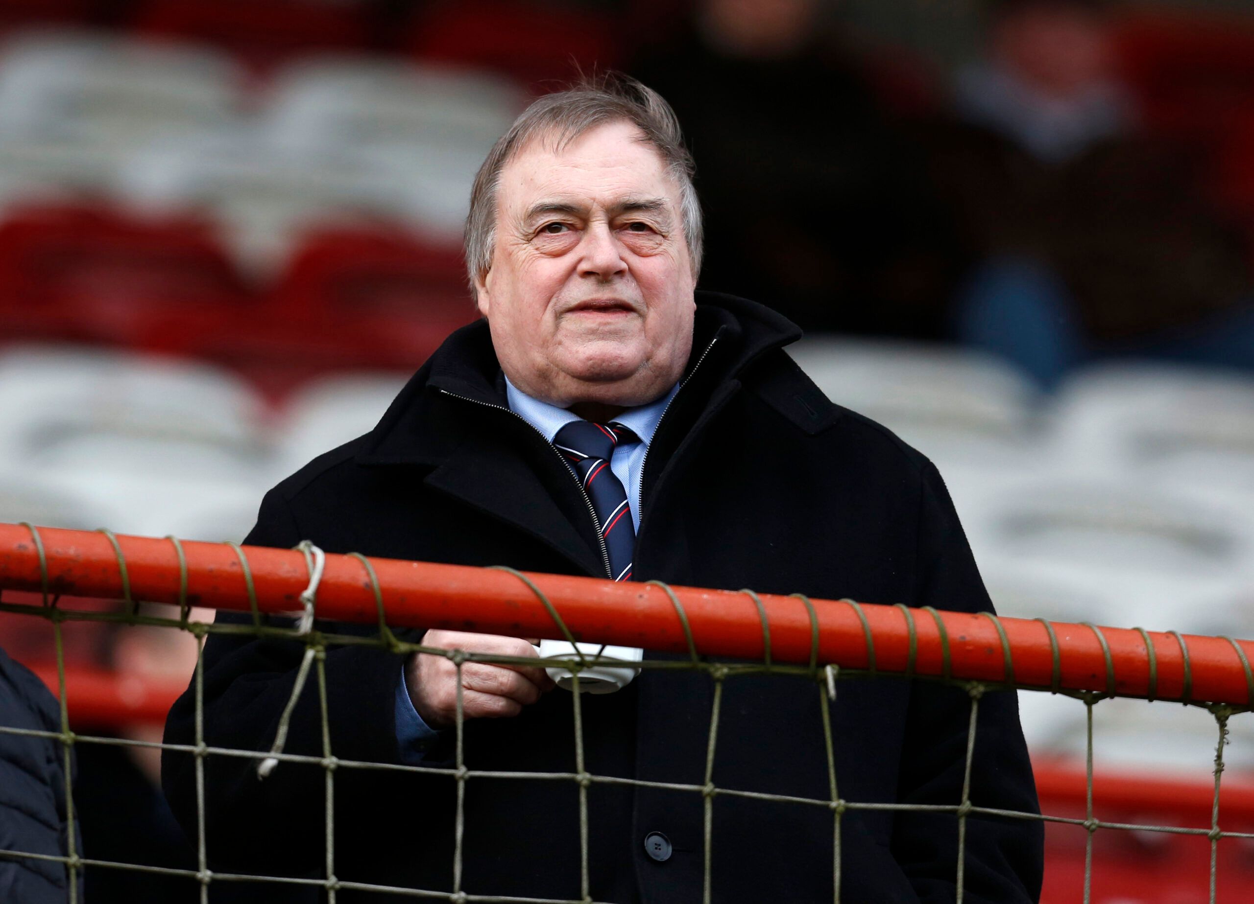 Rugby League - Hull Kingston Rovers v Castleford Tigers - First Utility Super League - KC Lightstream Stadium - 7/2/16 
Former Deputy Prime Minister John Prescott watches on from the stand 
Mandatory Credit: Action Images / Ed Sykes 
Livepic 
EDITORIAL USE ONLY.