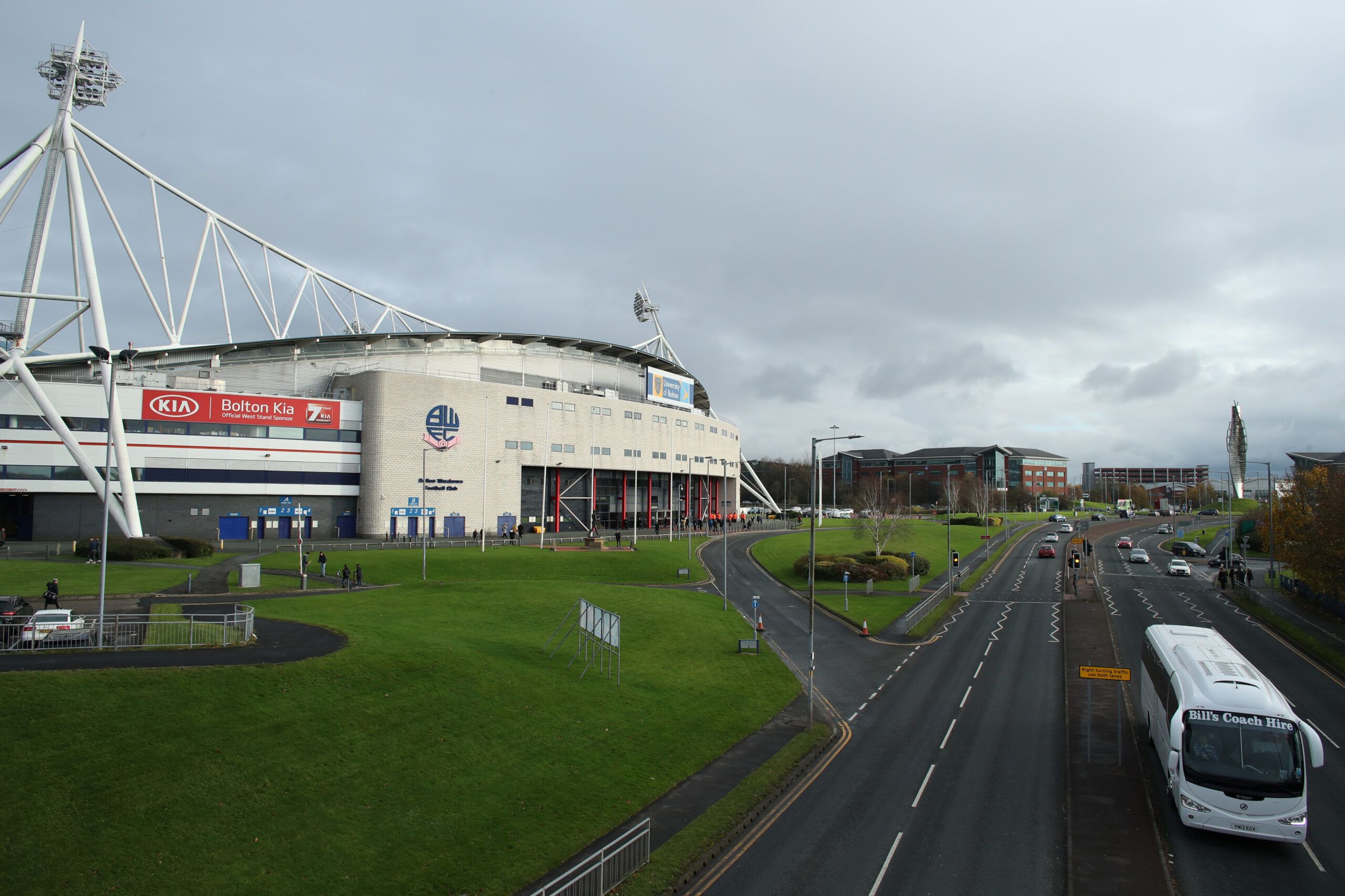 Soccer Football - League One - Bolton Wanderers v Milton Keynes Dons - University of Bolton Stadium, Bolton, Britain - November 16, 2019   General view outside the stadium before the match    Action Images/John Clifton    EDITORIAL USE ONLY. No use with unauthorized audio, video, data, fixture lists, club/league logos or 