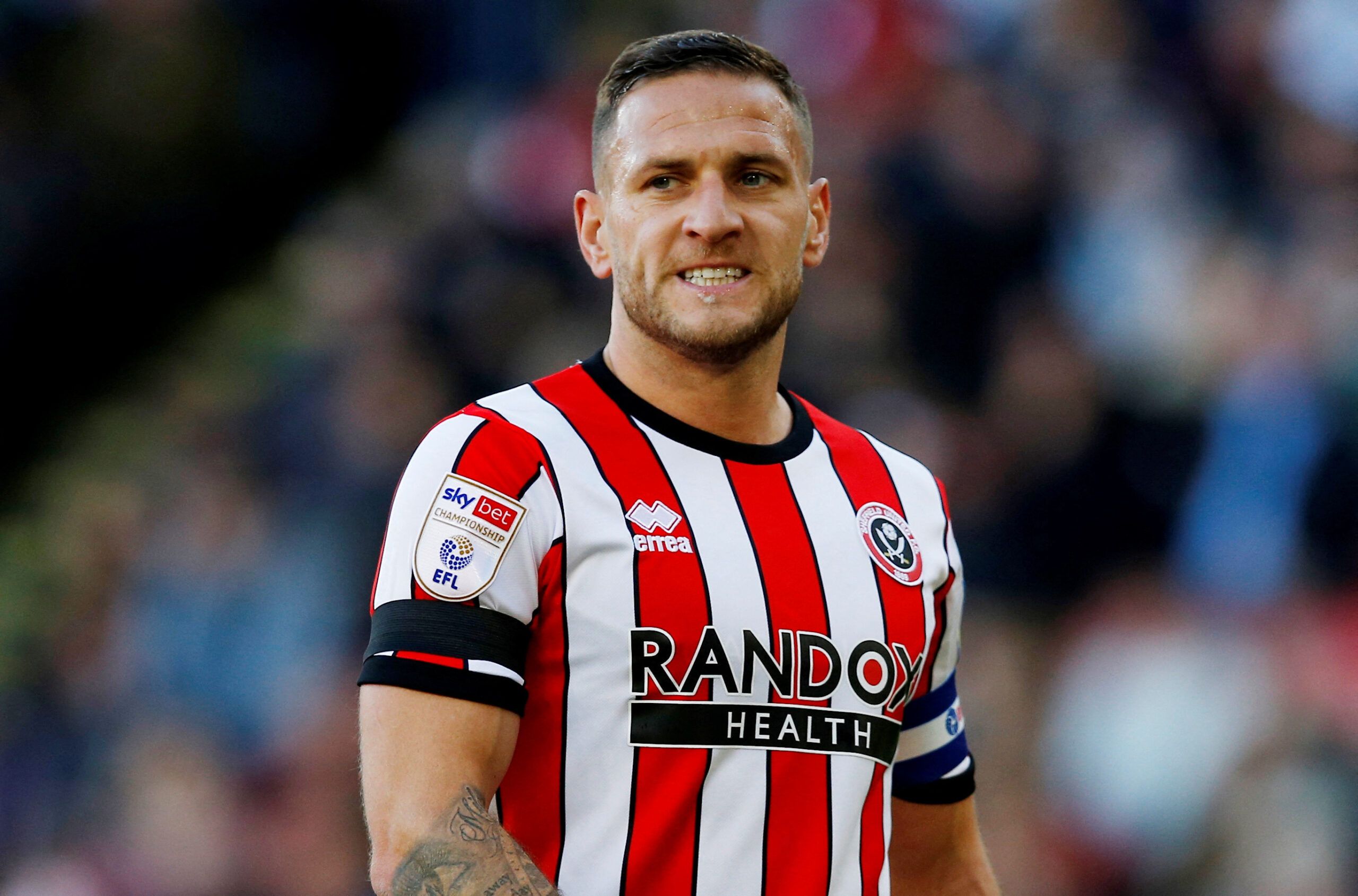 Soccer Football - Championship - Sheffield United v Blackpool - Bramall Lane, Sheffield, Britain - October 15, 2022 Sheffield United's Billy Sharp Action Images/Craig Brough  EDITORIAL USE ONLY. No use with unauthorized audio, video, data, fixture lists, club/league logos or 