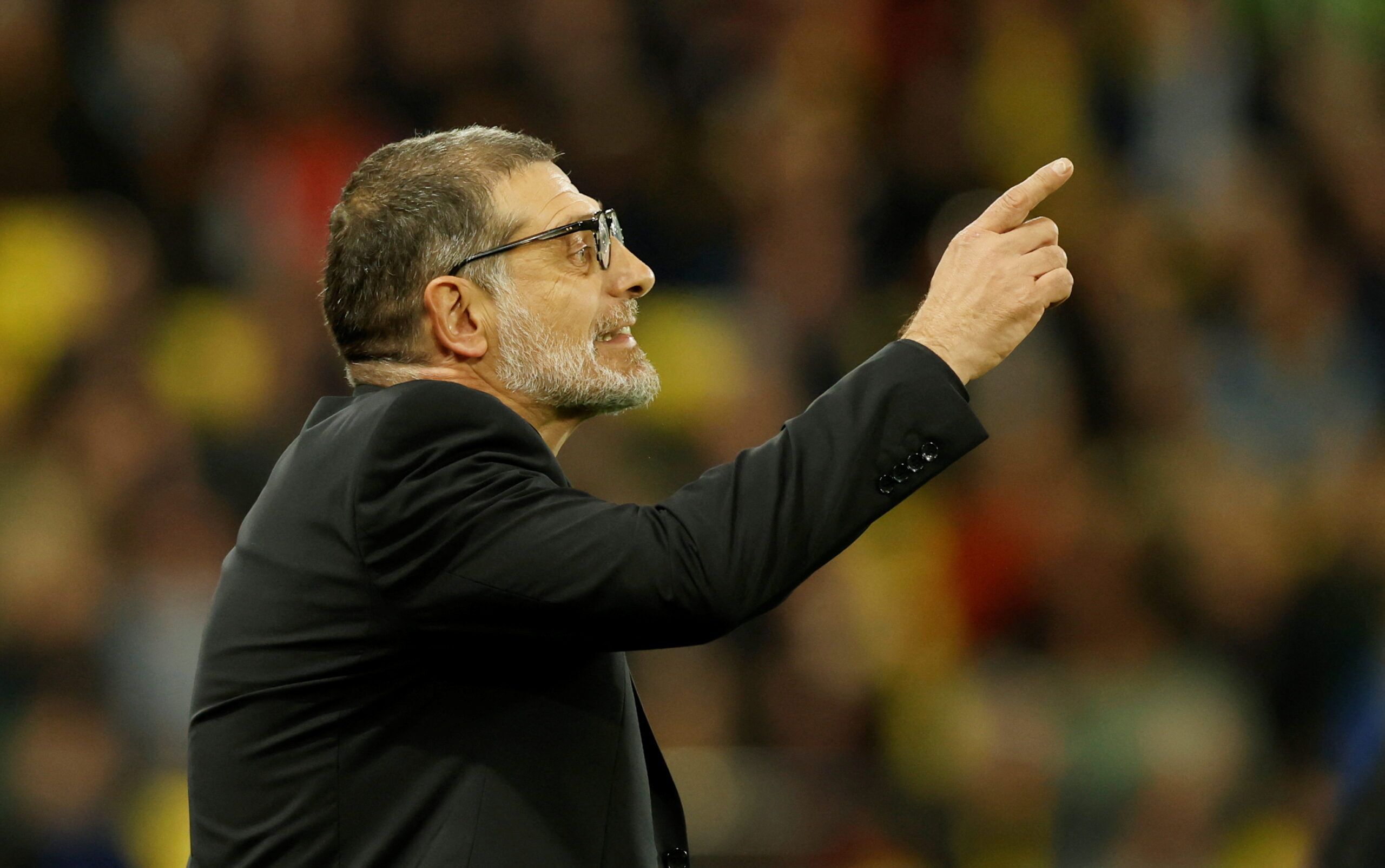 Soccer Football - Championship - Watford v Swansea City - Vicarage Road, Watford, Britain - October 5, 2022 Watford manager Slaven Bilic reacts  Action Images/Peter Cziborra  EDITORIAL USE ONLY. No use with unauthorized audio, video, data, fixture lists, club/league logos or 