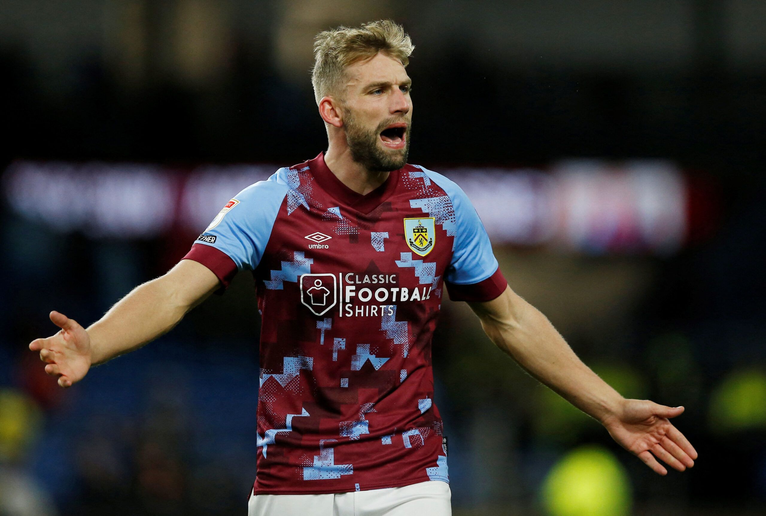 Soccer Football - Carabao Cup Third Round - Burnley v Crawley Town - Turf Moor, Burnley, Britain - November 8, 2022 Burnley's Charlie Taylor reacts   Action Images/Craig Brough  EDITORIAL USE ONLY. No use with unauthorized audio, video, data, fixture lists, club/league logos or 