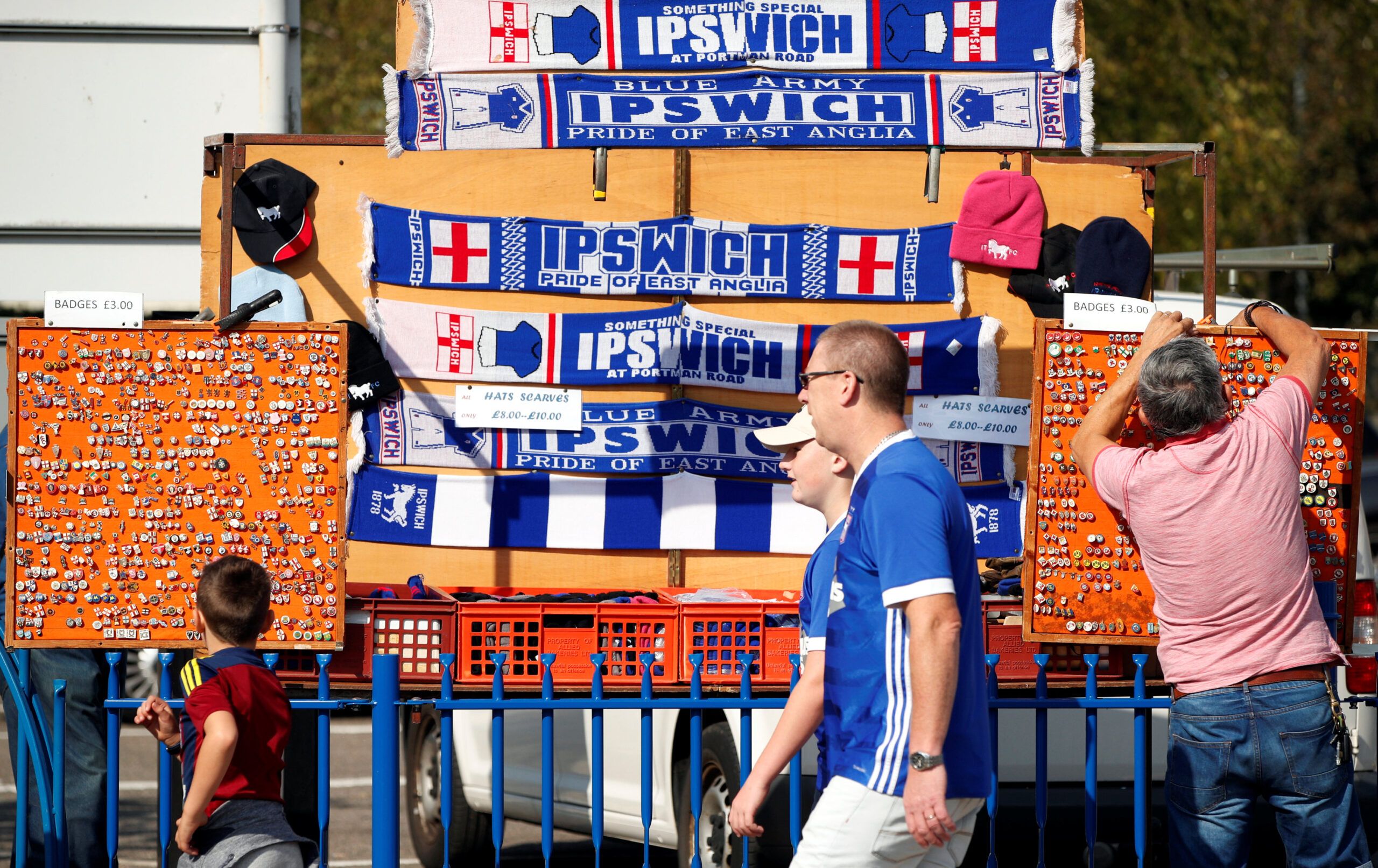 Soccer Football - Championship - Ipswich Town v Norwich City - Portman Road, Ipswich, Britain - September 2, 2018  Ipswich Town fans arrive for the match  Action Images/John Sibley  EDITORIAL USE ONLY. No use with unauthorized audio, video, data, fixture lists, club/league logos or 
