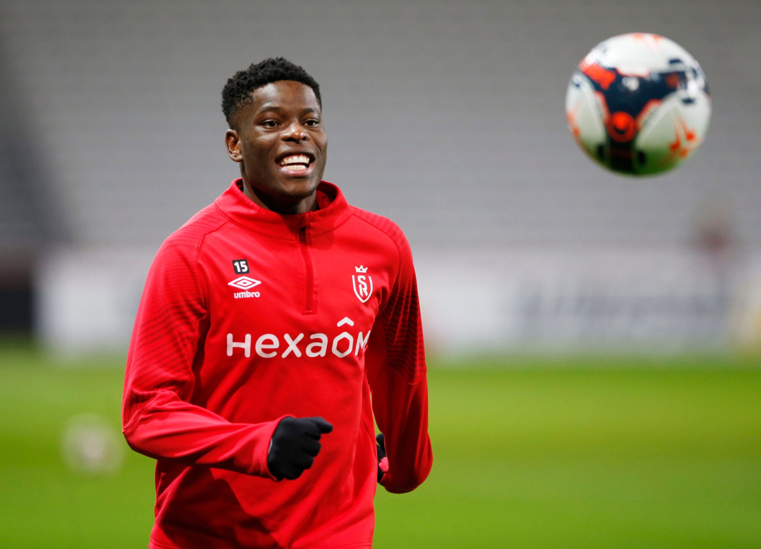 Soccer Football - Ligue 1 - Lille v Stade de Reims - Stade Pierre-Mauroy, Lille, France - January 17, 2021 Stade de Reims' Marshall Munetsi during the warm up before the match REUTERS/Pascal Rossignol