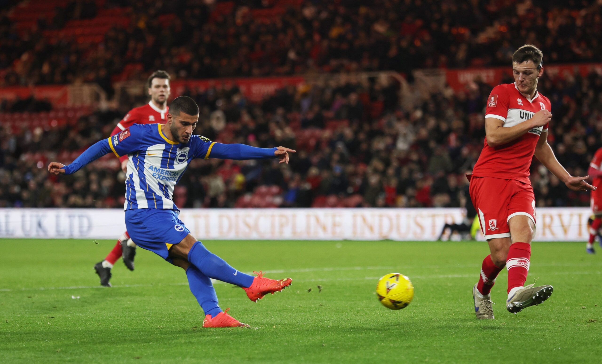 Soccer Football - FA Cup Third Round - Middlesbrough v Brighton &amp; Hove Albion - Riverside Stadium, Middlesbrough, Britain - January 7, 2023 Brighton &amp; Hove Albion's Deniz Undav scores their fifth goal Action Images via Reuters/Lee Smith