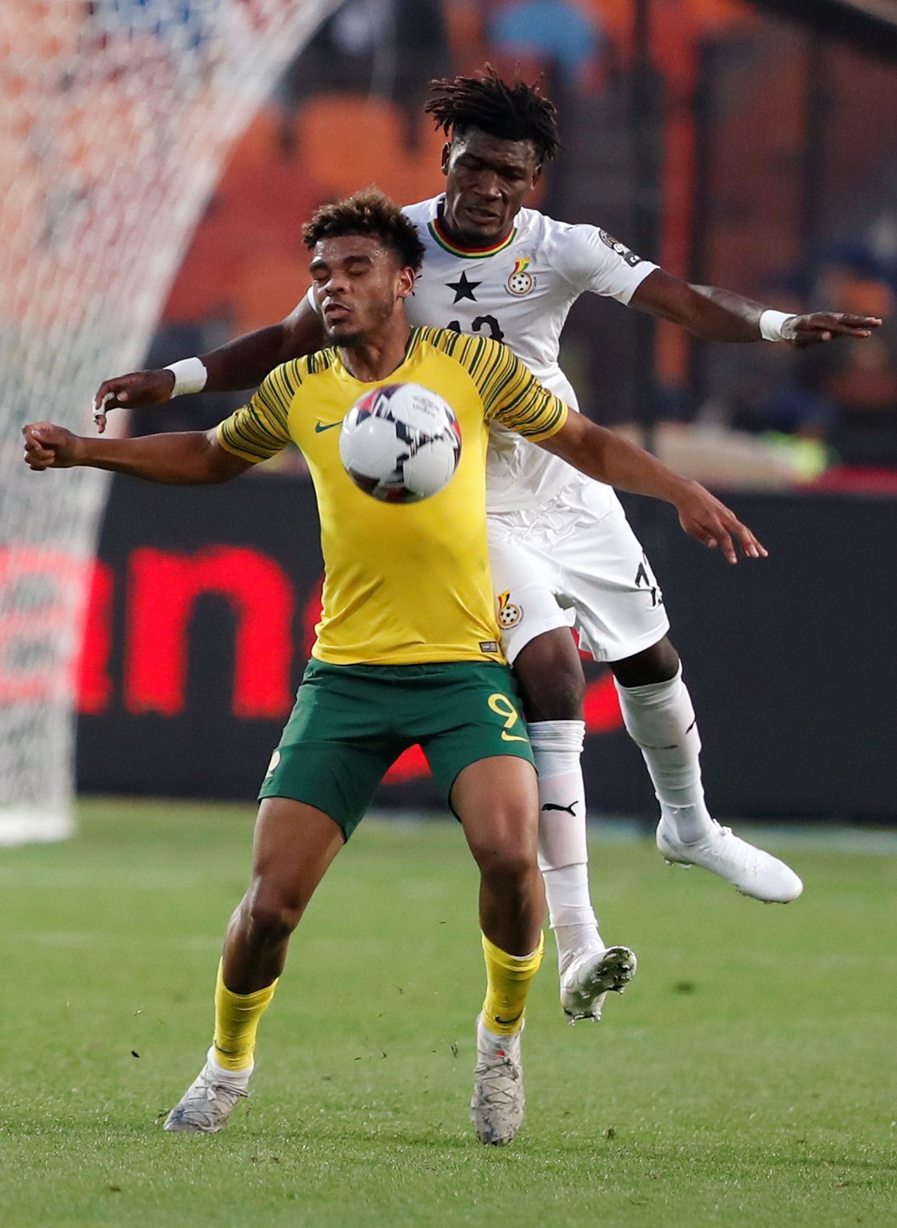 Soccer Football - Africa Under 23 Cup of Nations - Third Place Play Off - South Africa U23 v Ghana U23 - Cairo International Stadium, Cairo, Egypt - November 22, 2019    South Africa's Lyle Foster in action with Ghana's Habib Mohammed    REUTERS/Amr Abdallah Dalsh