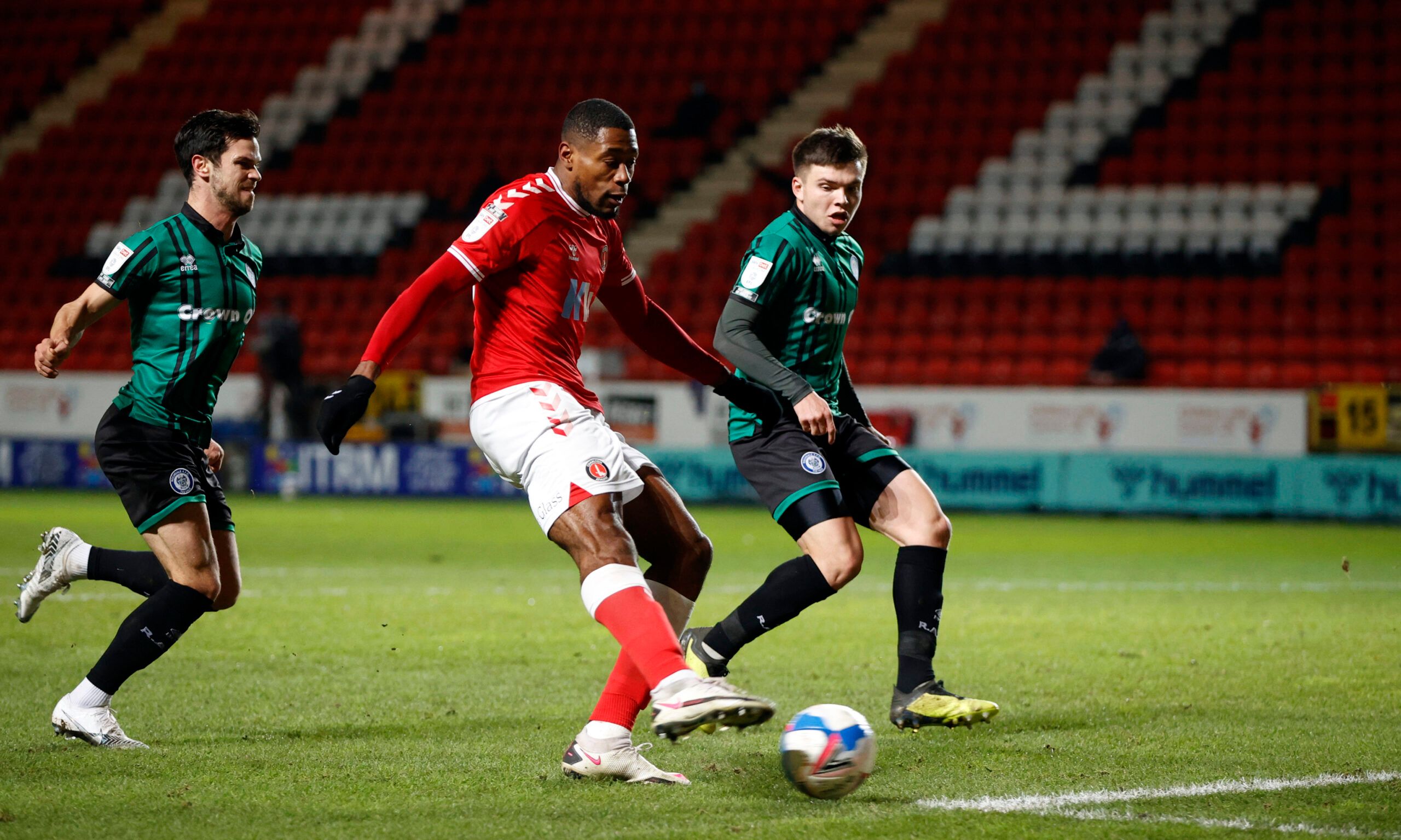 Soccer Football - League One - Charlton Athletic v Rochdale - The Valley, London, Britain - January 12, 2021 Charlton Athletic’s Chuks Aneke scores their first goal Action Images/John Sibley