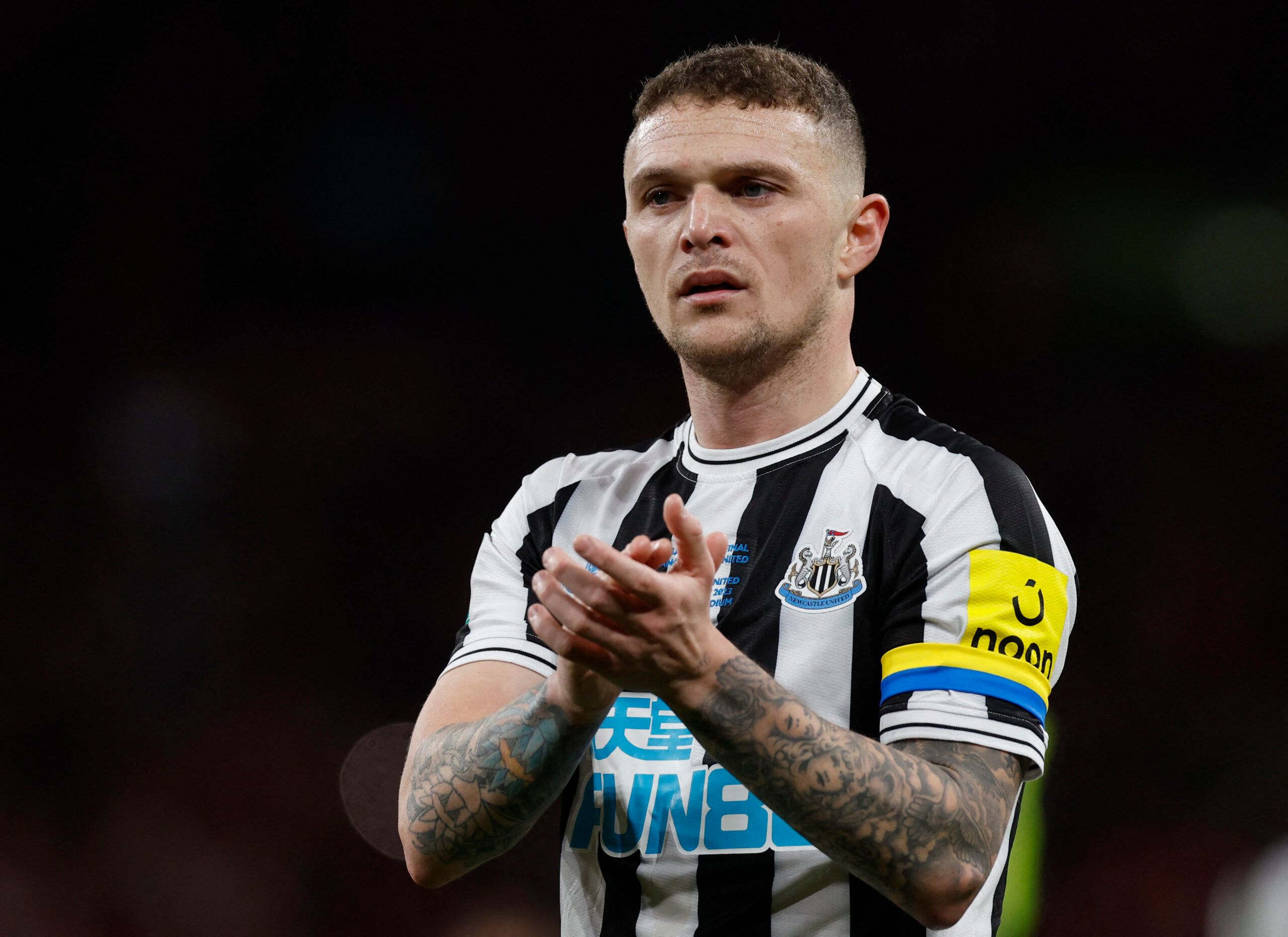 Soccer Football - Carabao Cup - Final - Manchester United v Newcastle United - Wembley Stadium, London, Britain - February 26, 2023  Newcastle United's Kieran Trippier looks dejected after losing the Carabao Cup final Action Images via Reuters/Andrew Couldridge EDITORIAL USE ONLY. No use with unauthorized audio, video, data, fixture lists, club/league logos or 'live' services. Online in-match use limited to 75 images, no video emulation. No use in betting, games or single club /league/player pub