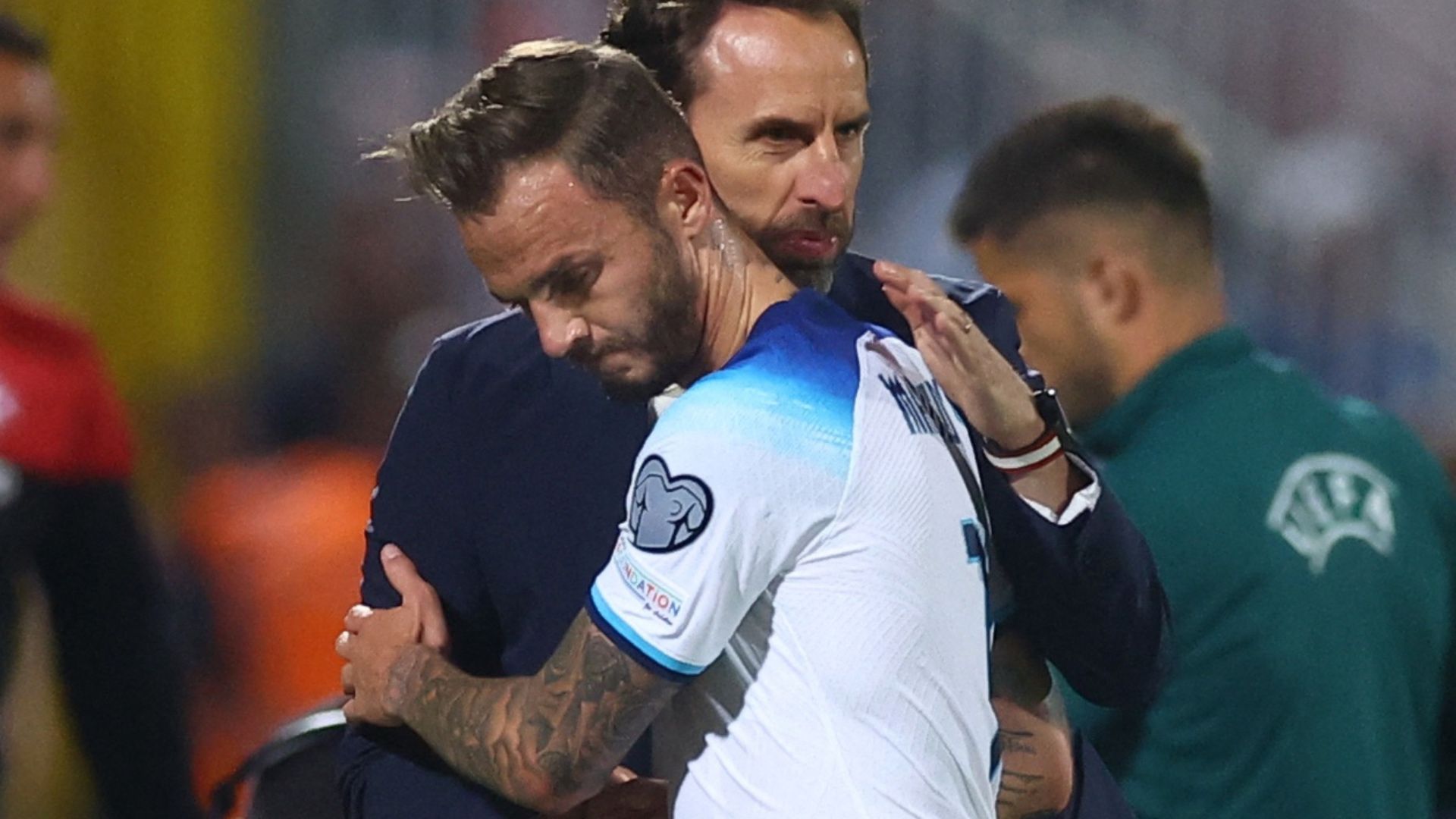 James Maddison on England duty with Gareth Southgate 
