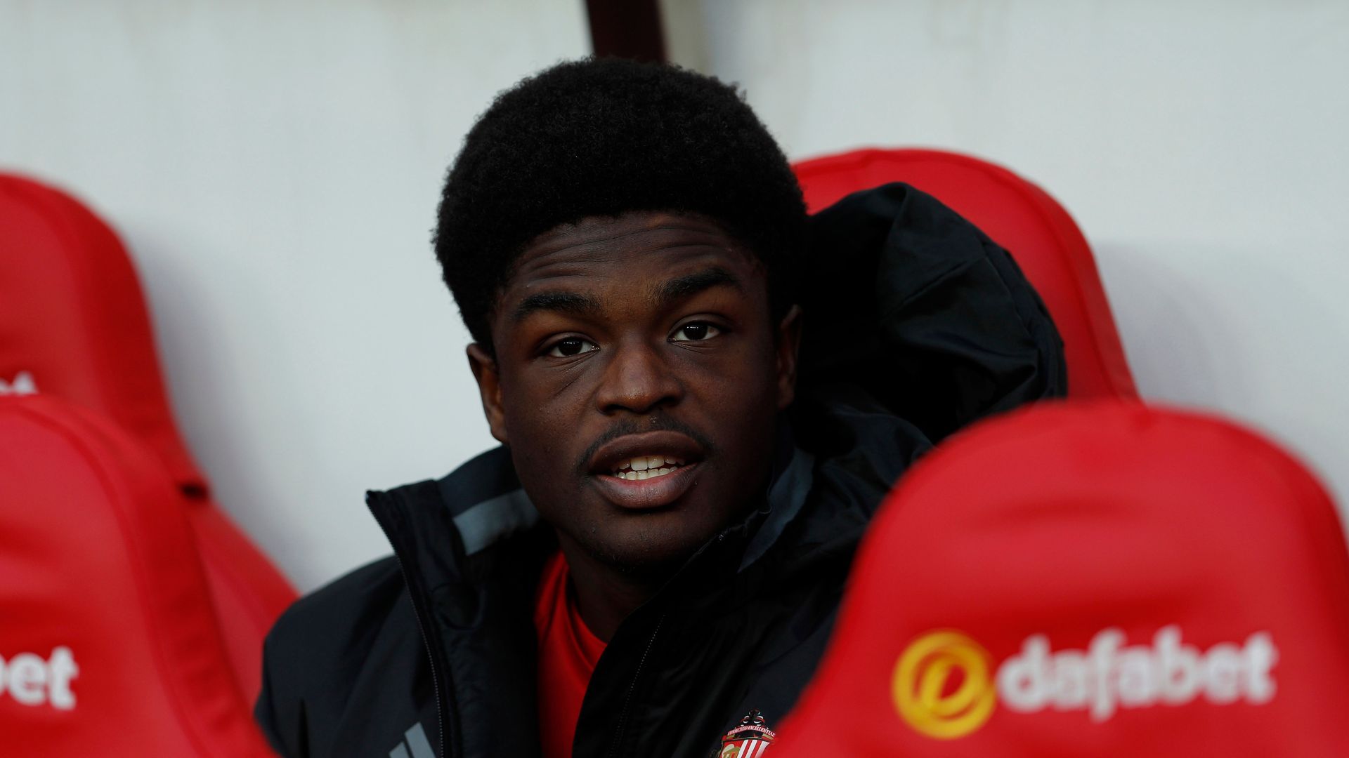 Josh Maja on Sunderlands bench