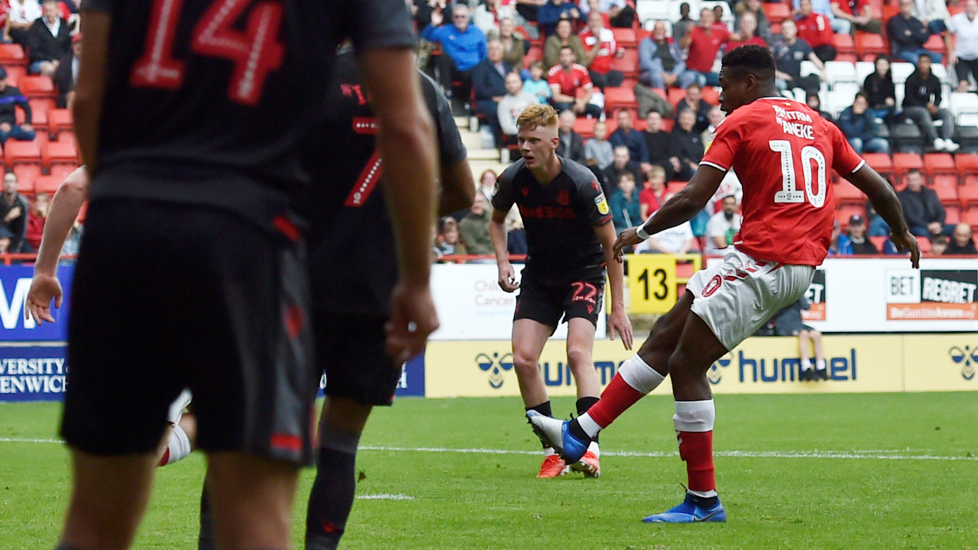 Chuks Aneke scores against Stoke City