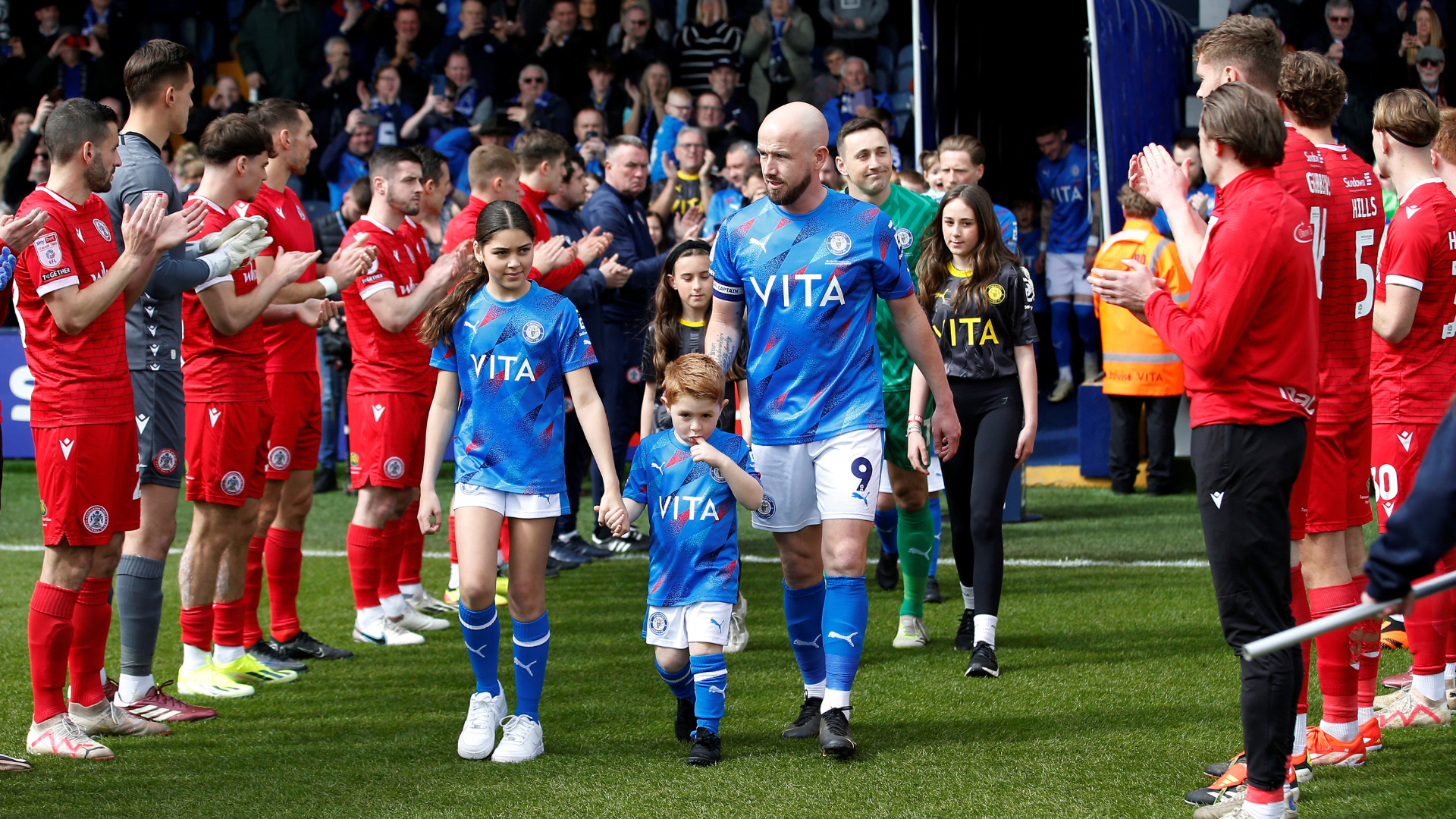 Stockport County guard of honour with Paddy Madden