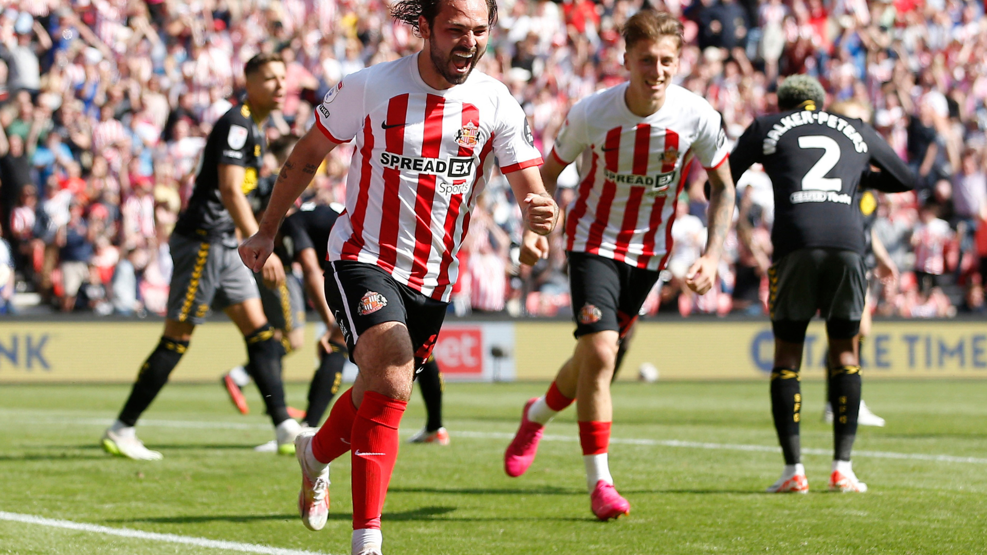 Sunderland midfielder Bradley Back celebrating a goal