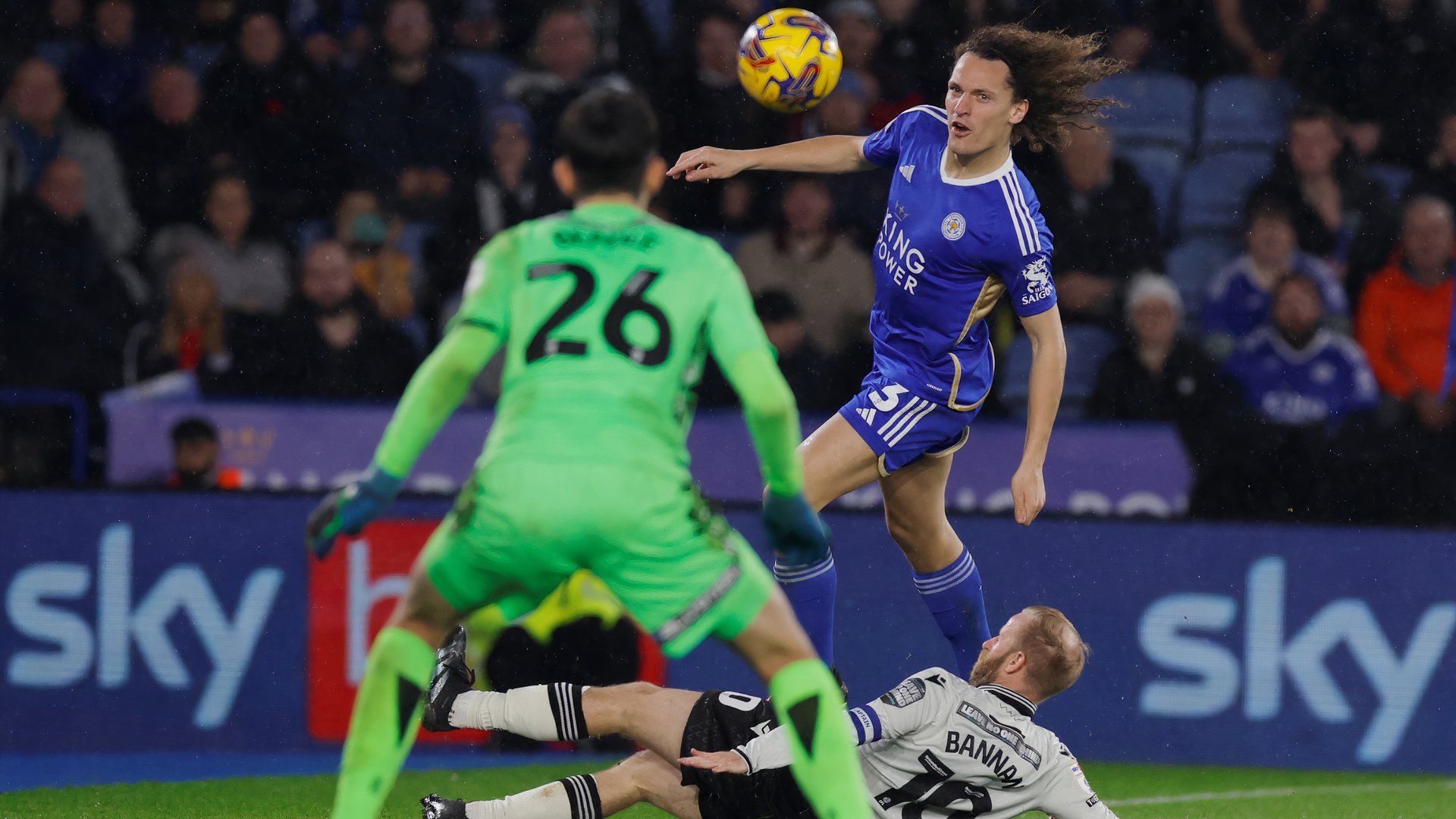 Goalkeeper James Beadle playing against Leicester City