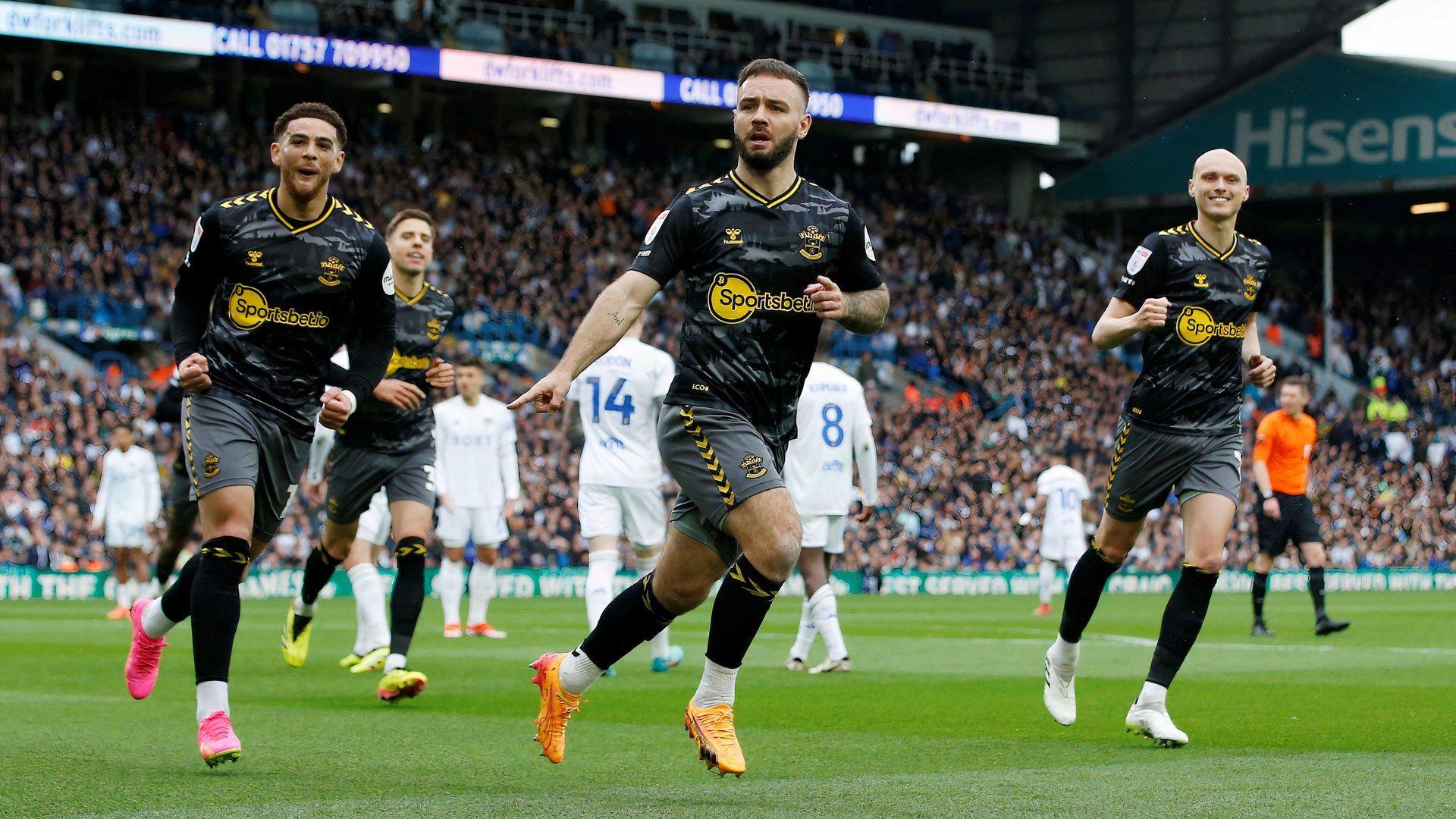 adam armstrong celebrating vs leeds