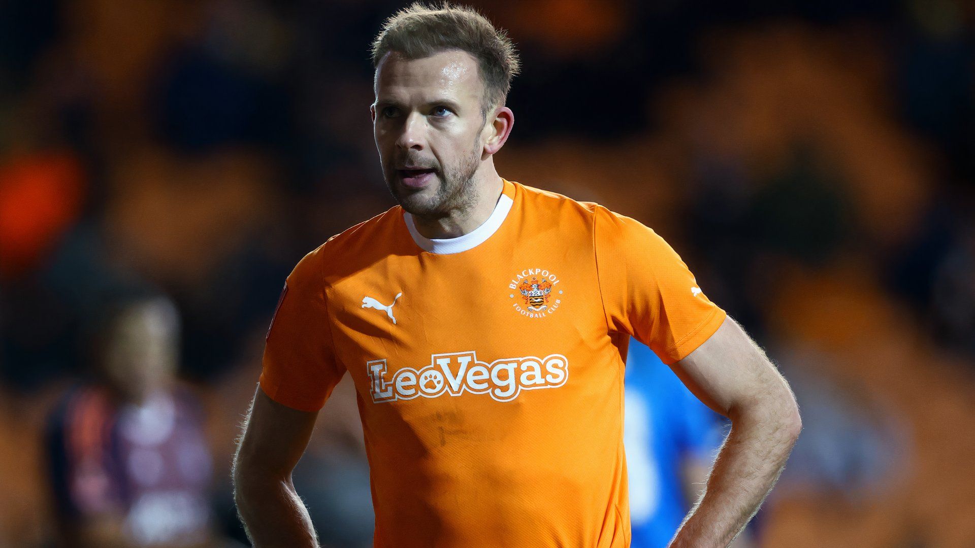 Soccer Football - FA Cup - Third Round Replay - Blackpool v Nottingham Forest - Bloomfield Road, Blackpool, Britain - January 17, 2024 Blackpool's Jordan Rhodes Action Images via Reuters/Lee Smith