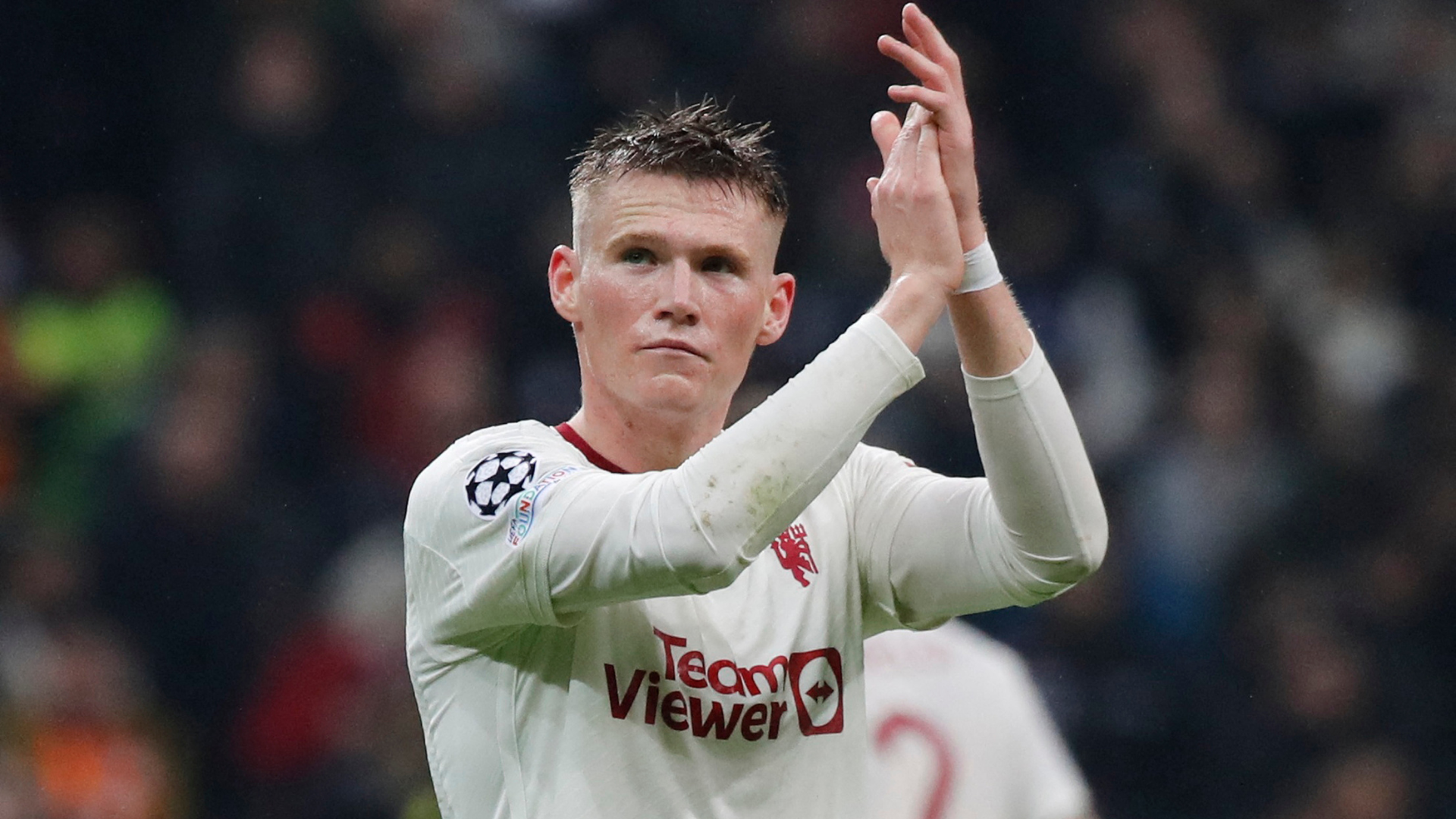 Scott McTominay playing for Man Utd in the Champions League.