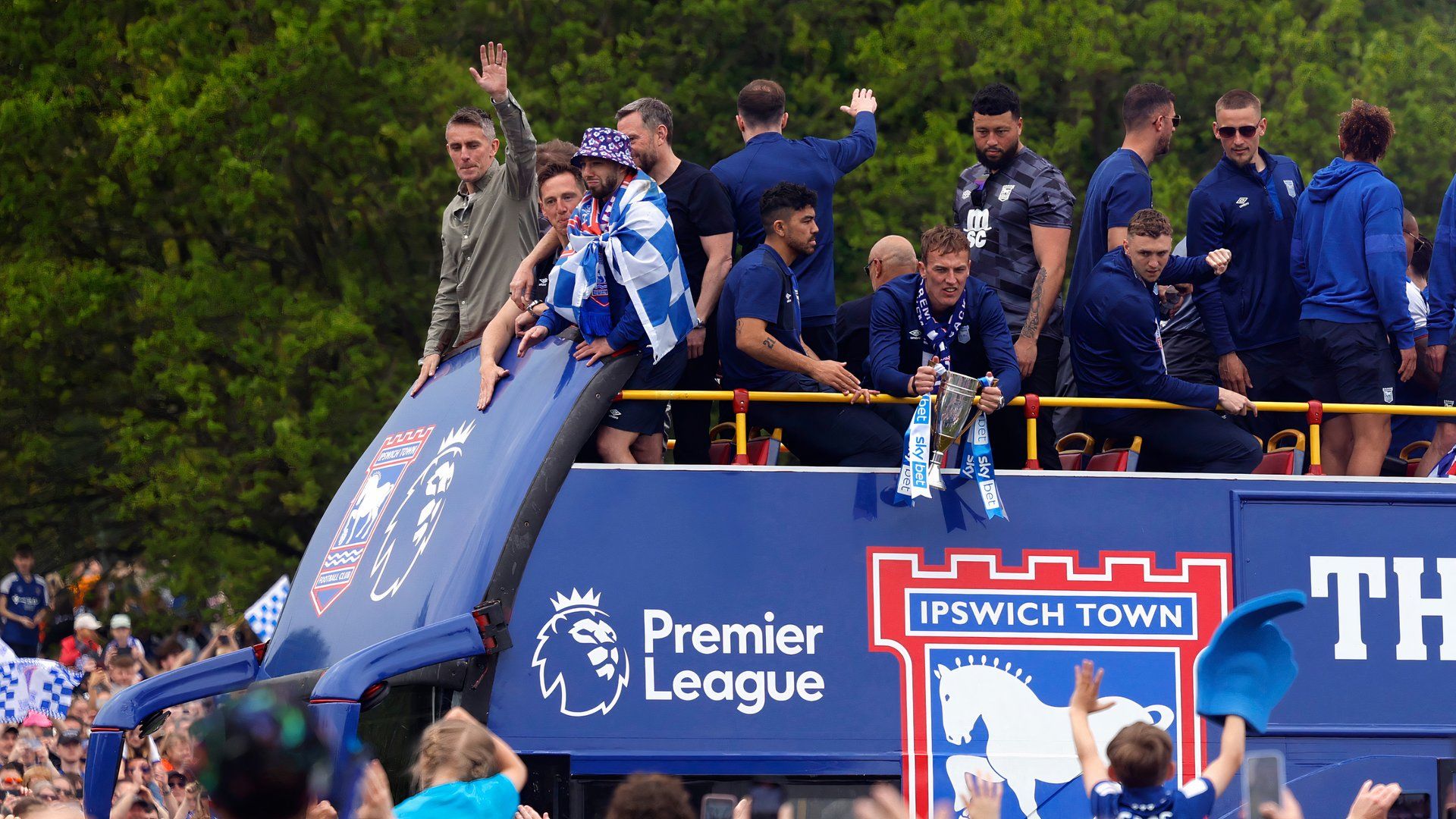 Kieran McKenna in Ipswich Town parade