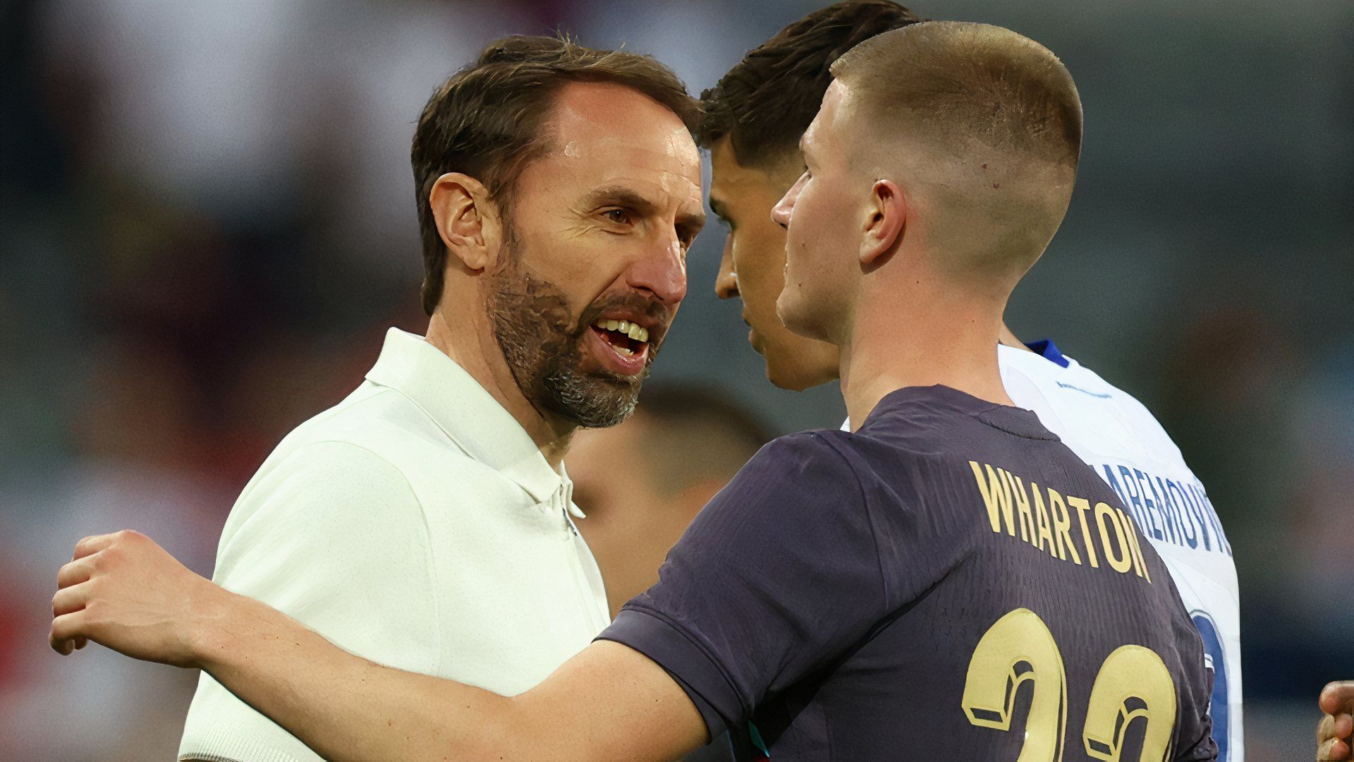 Adam Wharton and Gareth Southgate after England 3-0 Bosnia & Herzegovina