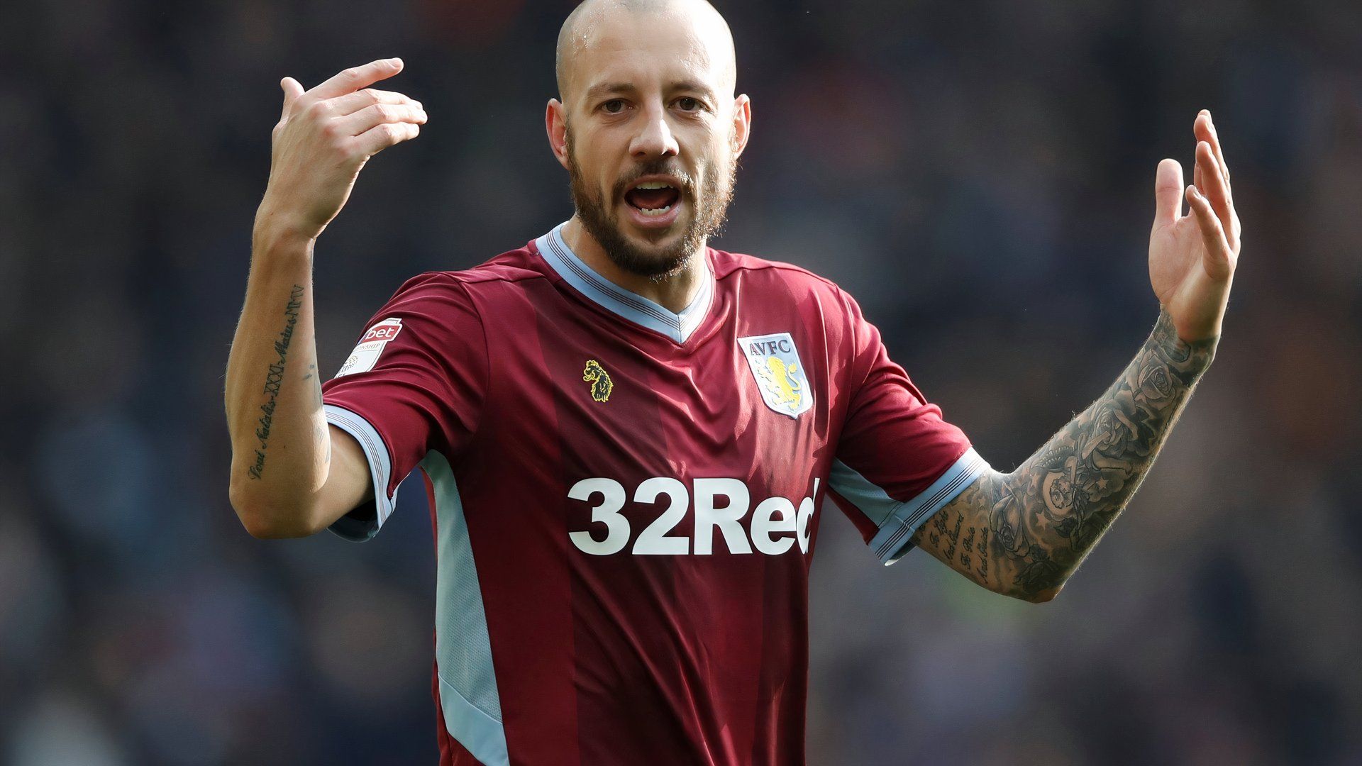 Alan Hutton reacts to Aston Villa goal against Birmingham City