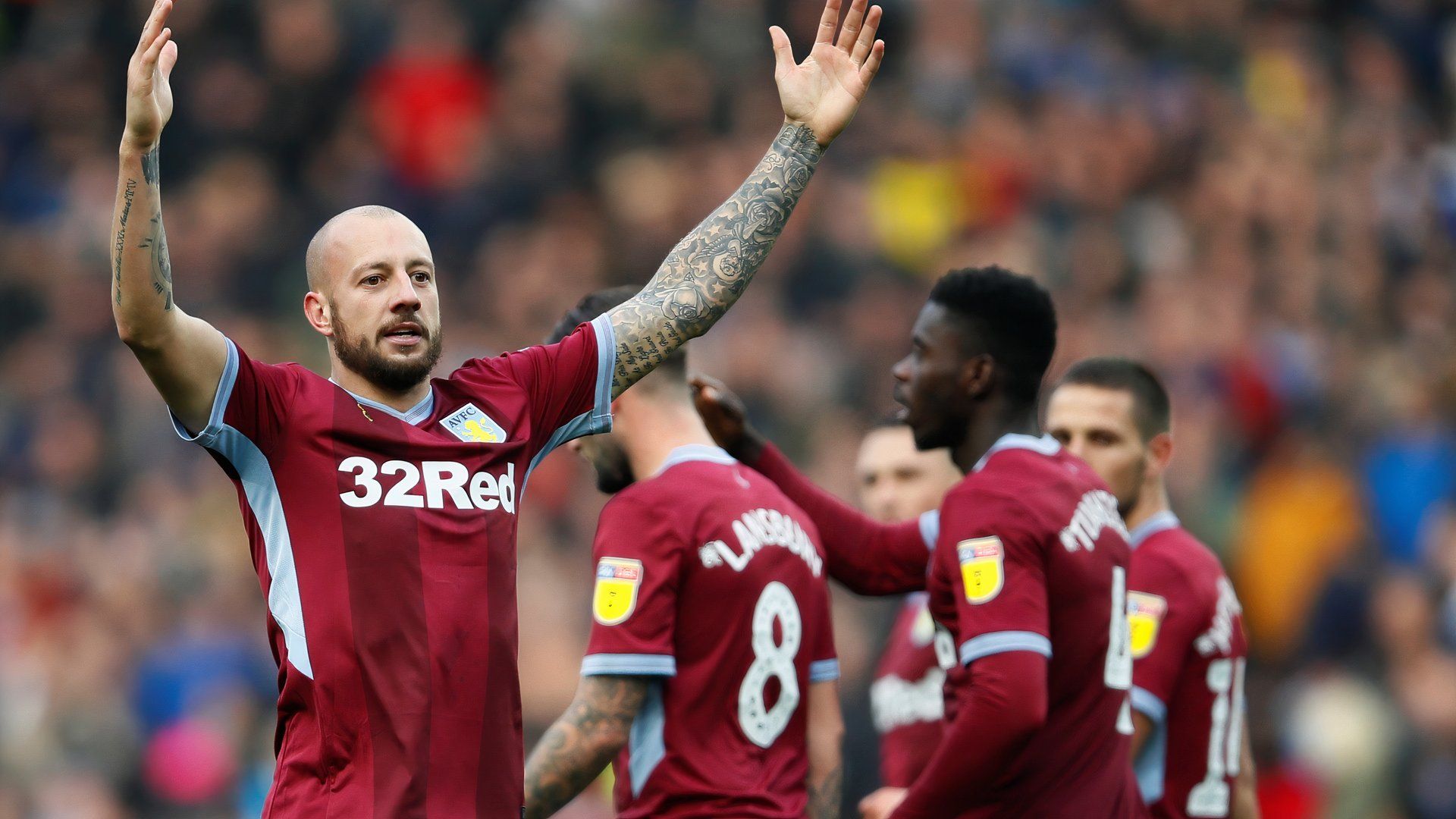 Alan Hutton reacts to Aston Villa goal against Birmingham City