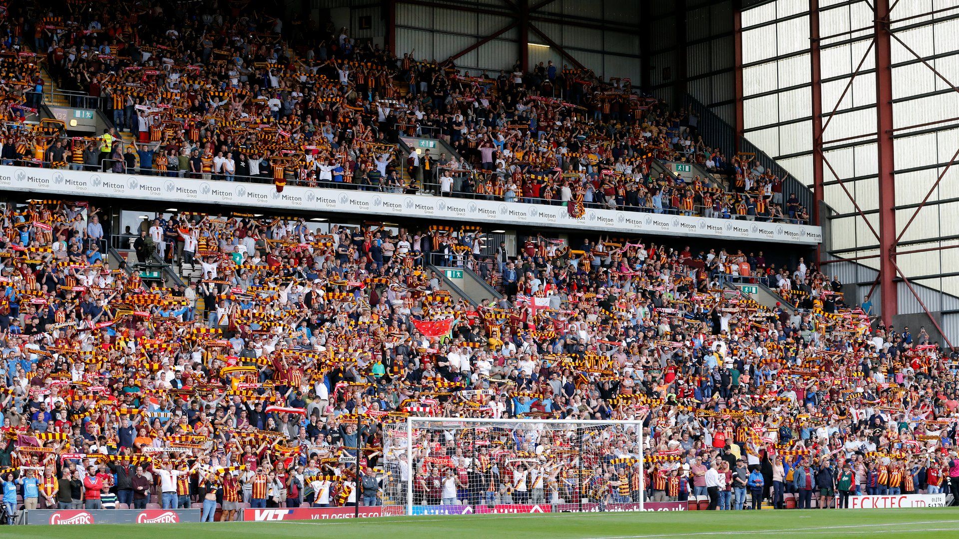 Bradford City Valley Parade pre-season view of the kop