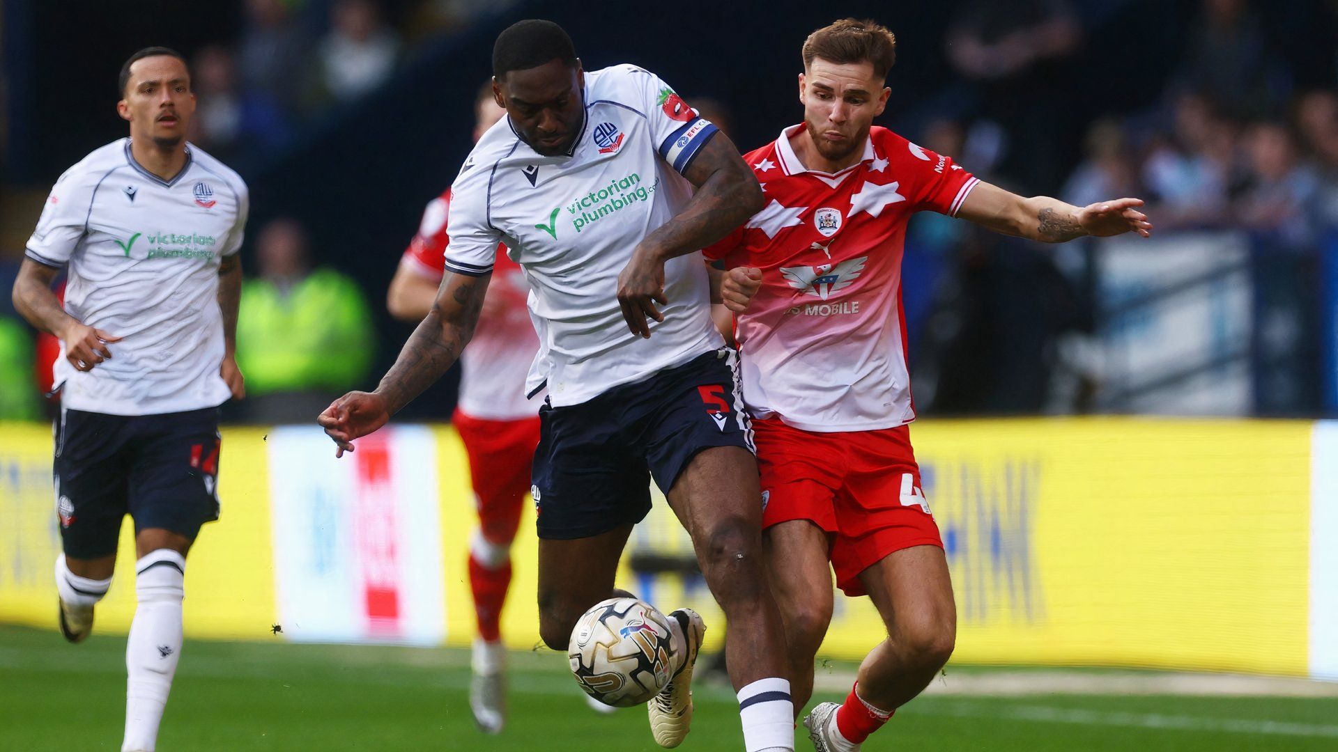 John McAtee playing for Barnsley against Bolton Wanderers