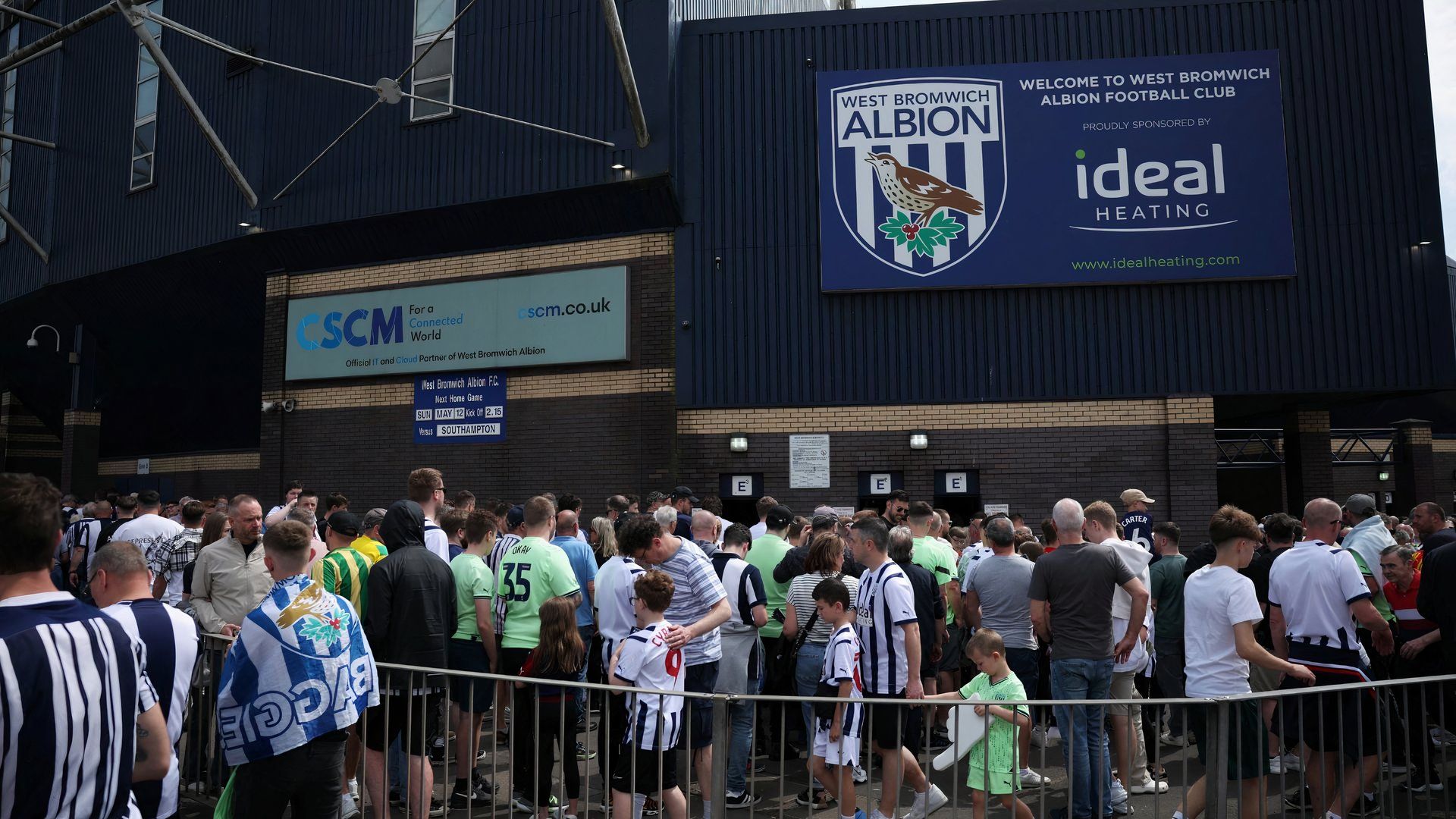 West Brom fans outside The Hawthorns