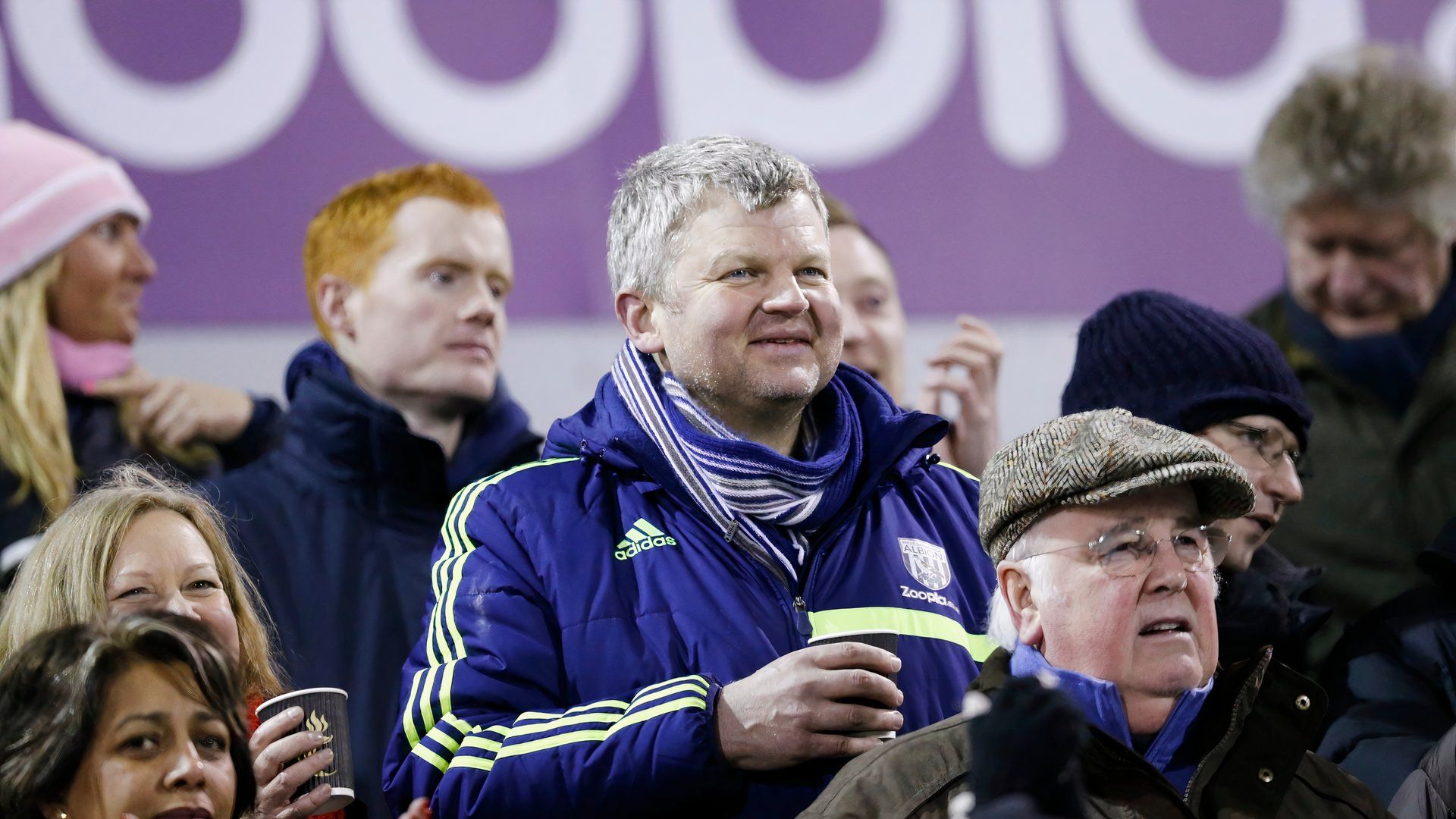 Adrian Chiles supporting West Bromwich Albion