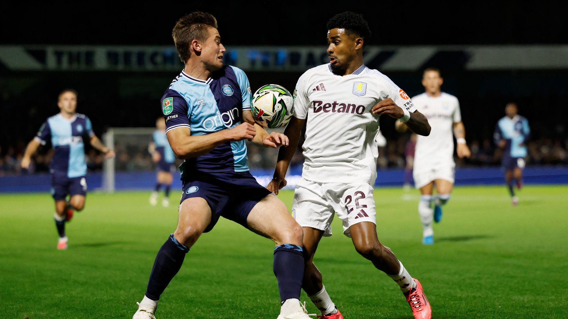 David Wheeler and Ian Maatsen Wycombe v Aston Villa