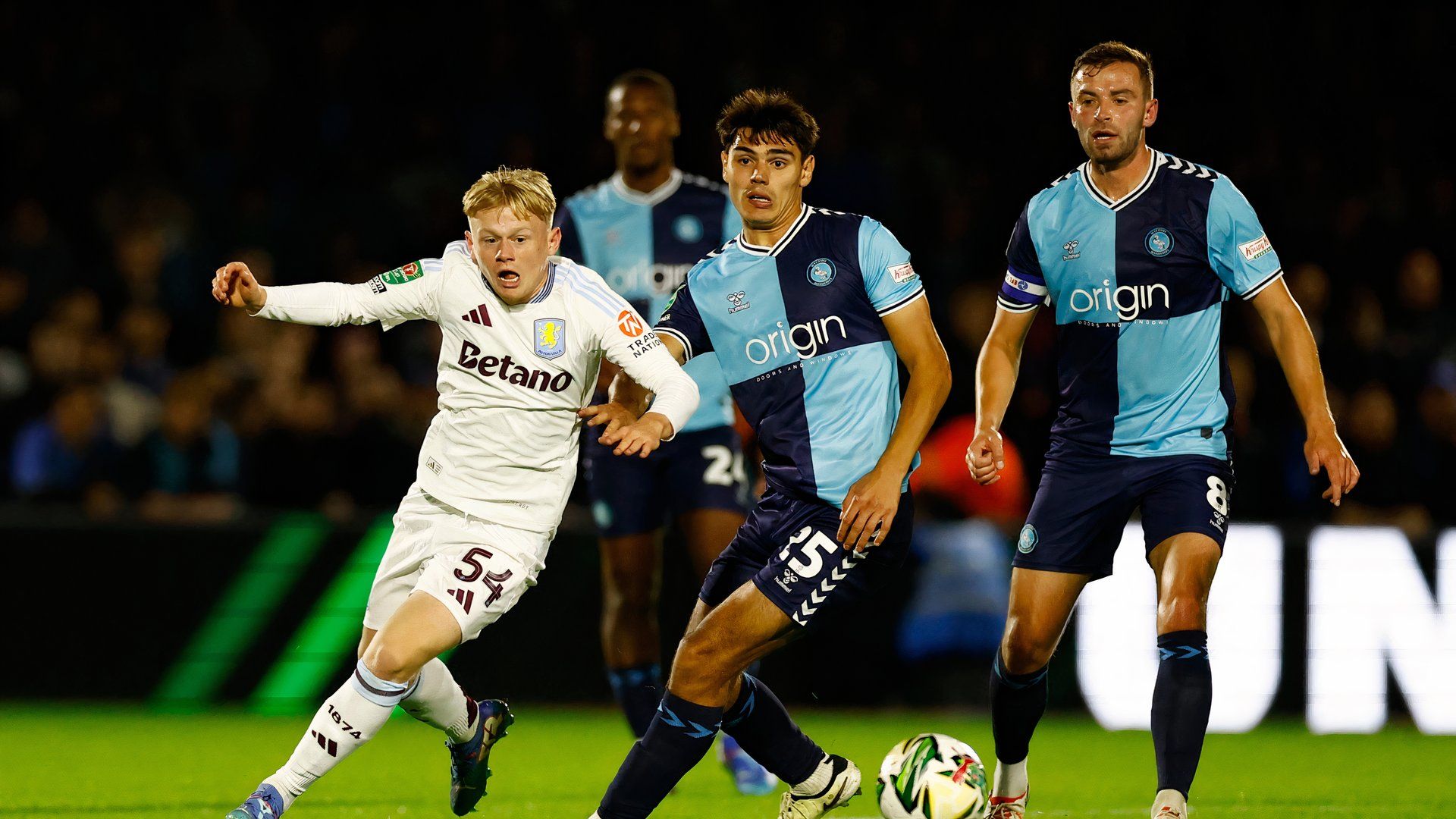 Declan Skura and Matt Butcher Wycombe v Aston Villa