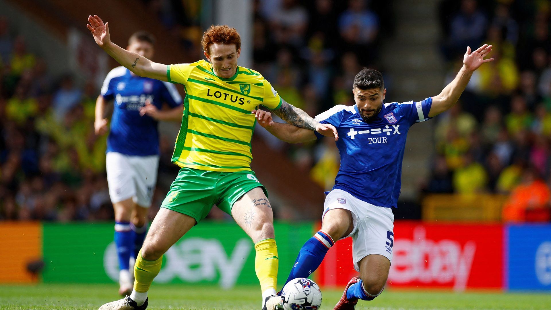 Josh Sargent of Norwich City vs Ipswich Town