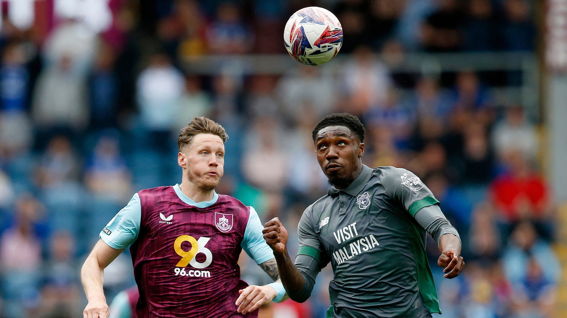 Wout Weghorst playing for Burnley vs Cardiff City