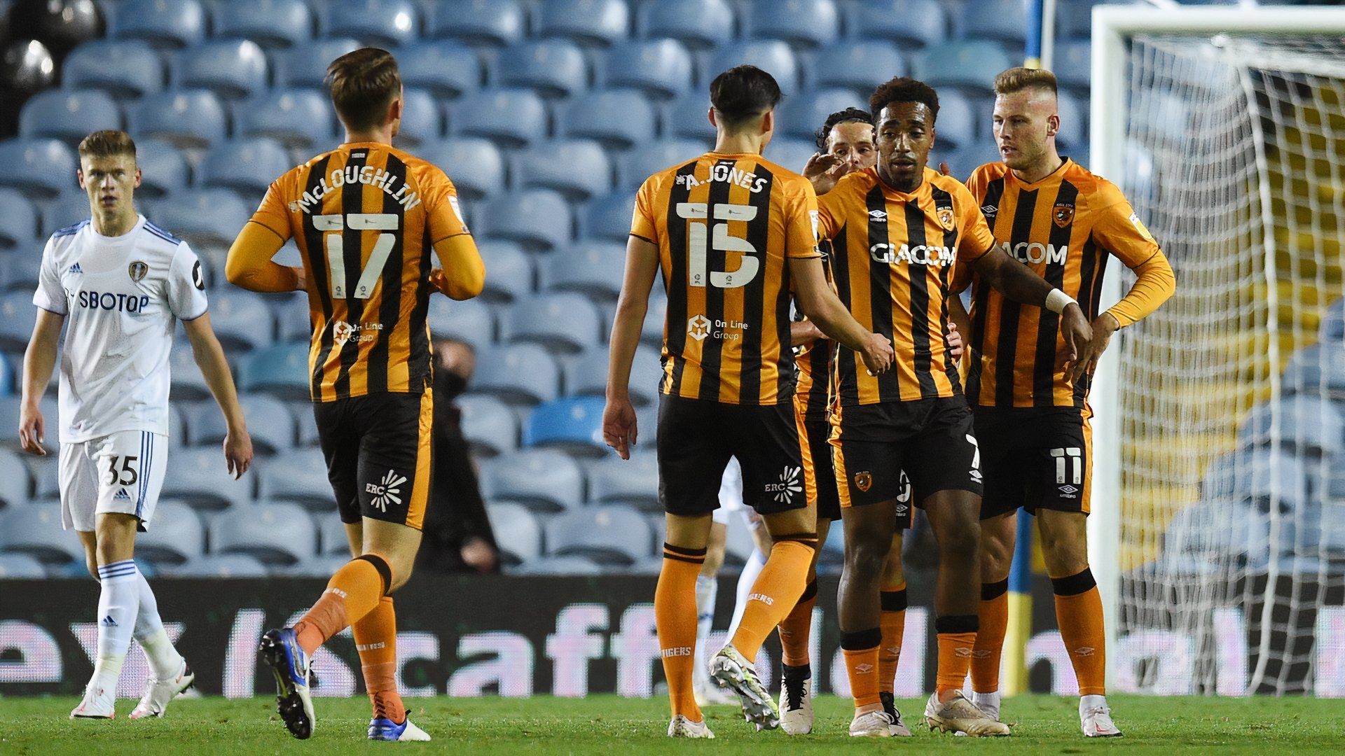 Mallik Wilks scores for Hull City against Leeds United