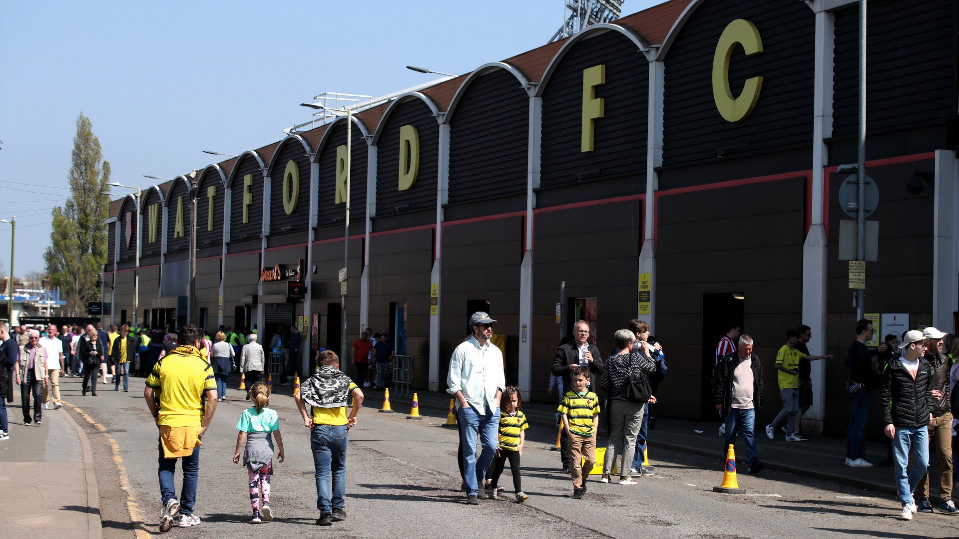 Watford fans outside Vicarage Road