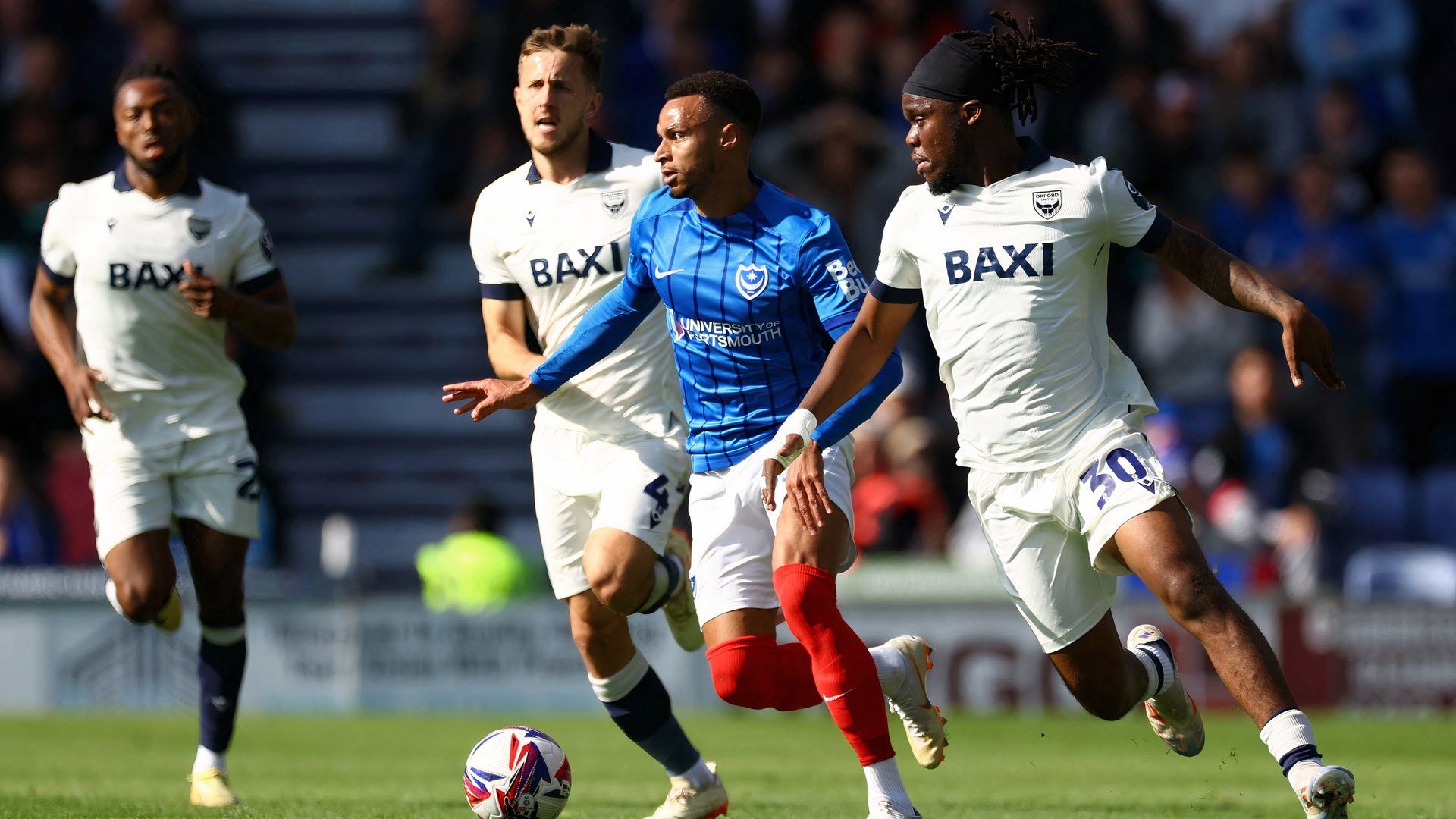 Josh Murphy playing for Portsmouth