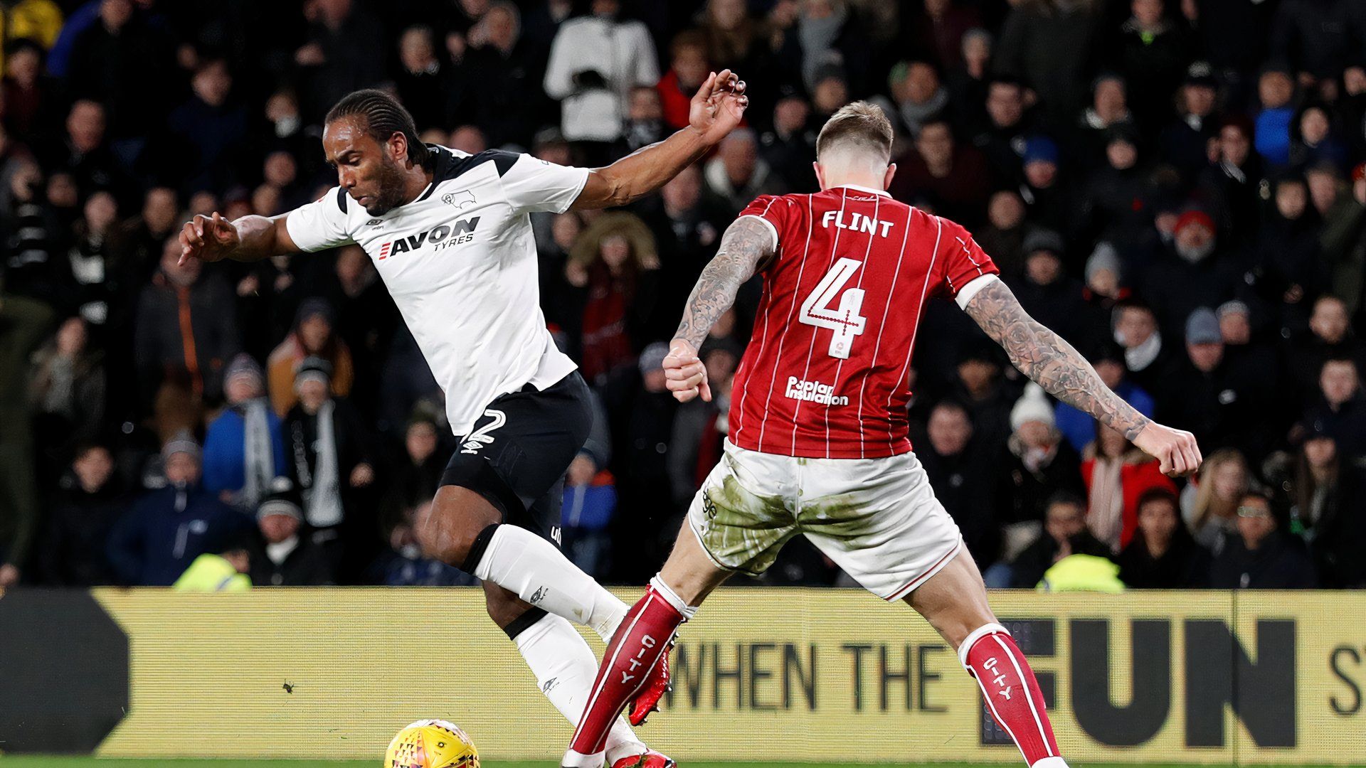 Cameron Jerome, Aden Flint - Derby County v Bristol City