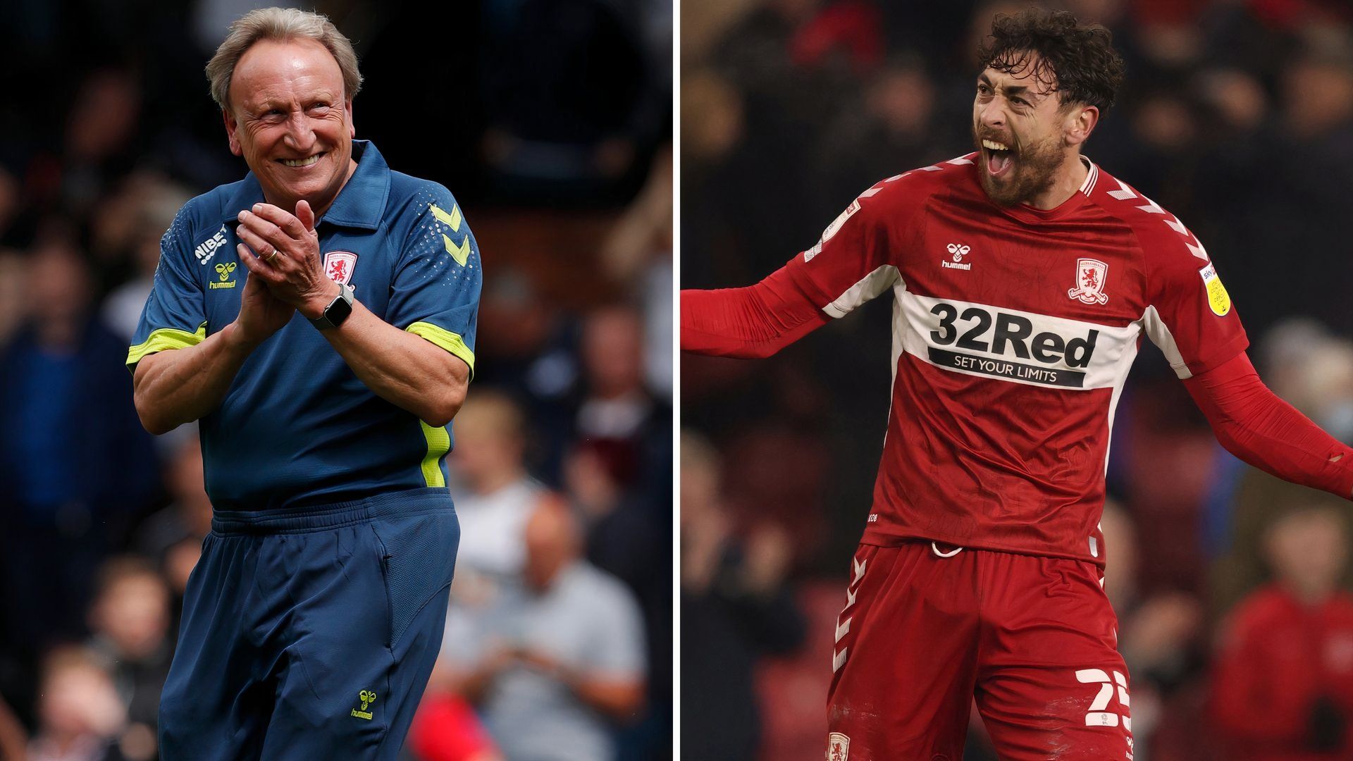 Middlesbrough manager Neil Warnock and Matt Crooks