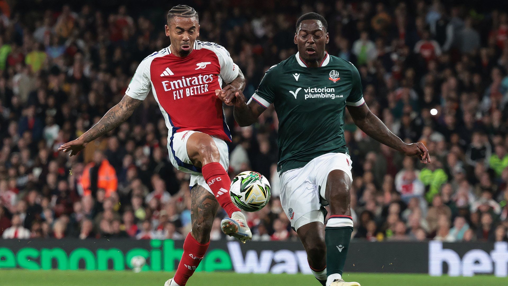 Ricardo Santos playing for Bolton Wanderers vs Arsenal