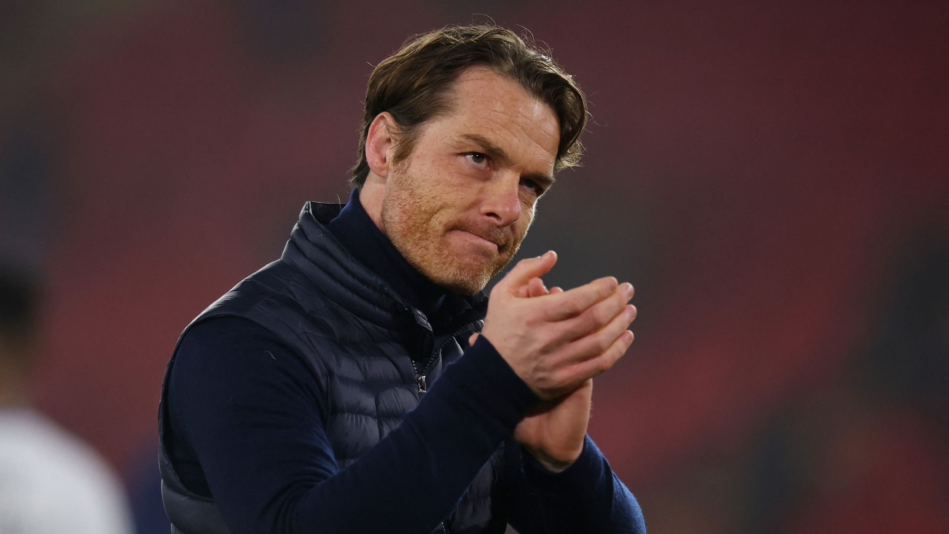 Scott Parker applauds after Burnley vs Middlesbrough